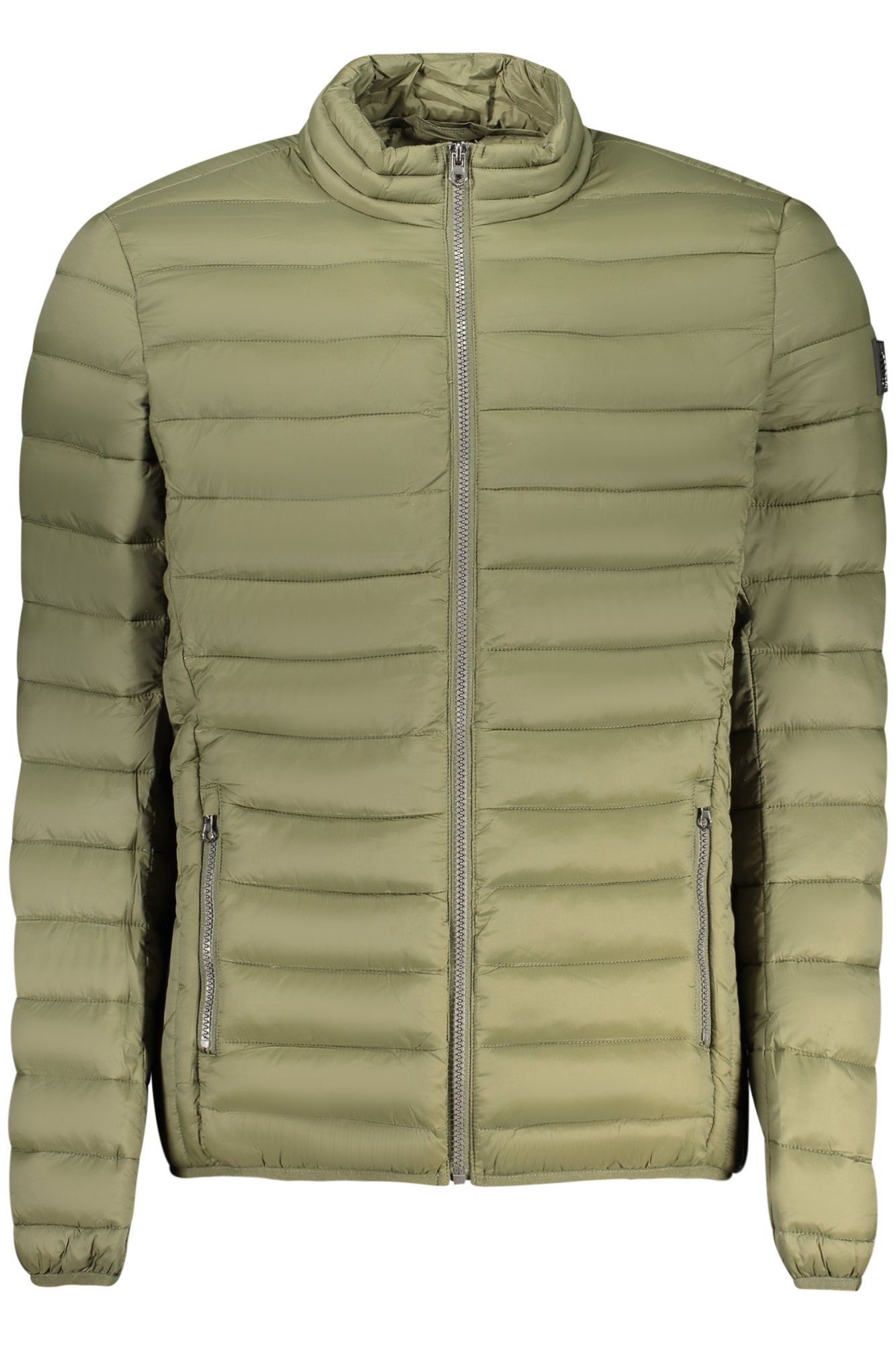 Prešívaná bunda v olivovej farbe