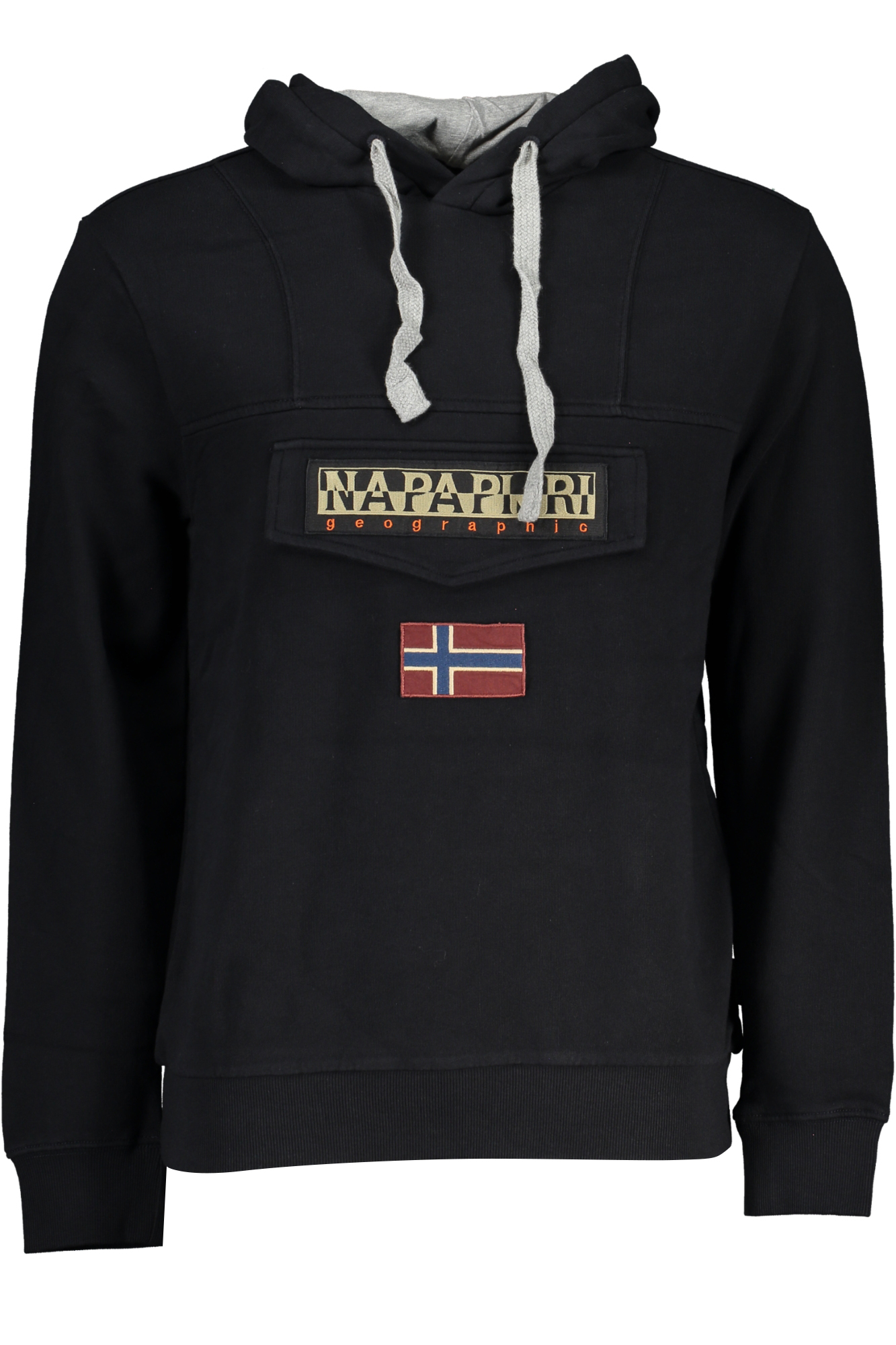 NAPAPIJRI MEN'S BLACK ZIPLESS SWEATSHIRT