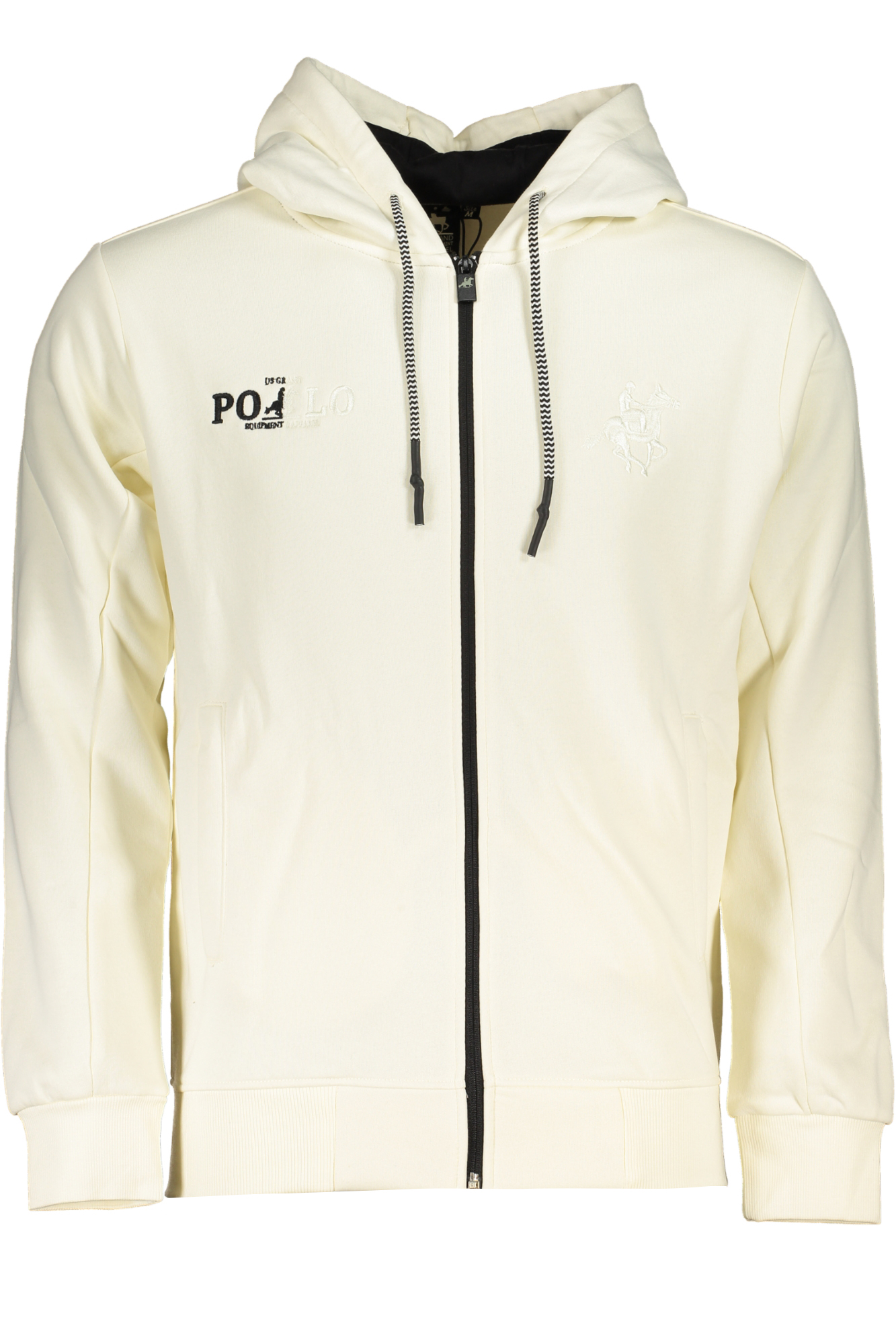 US GRAND POLO MEN'S WHITE ZIP SWEATSHIRT