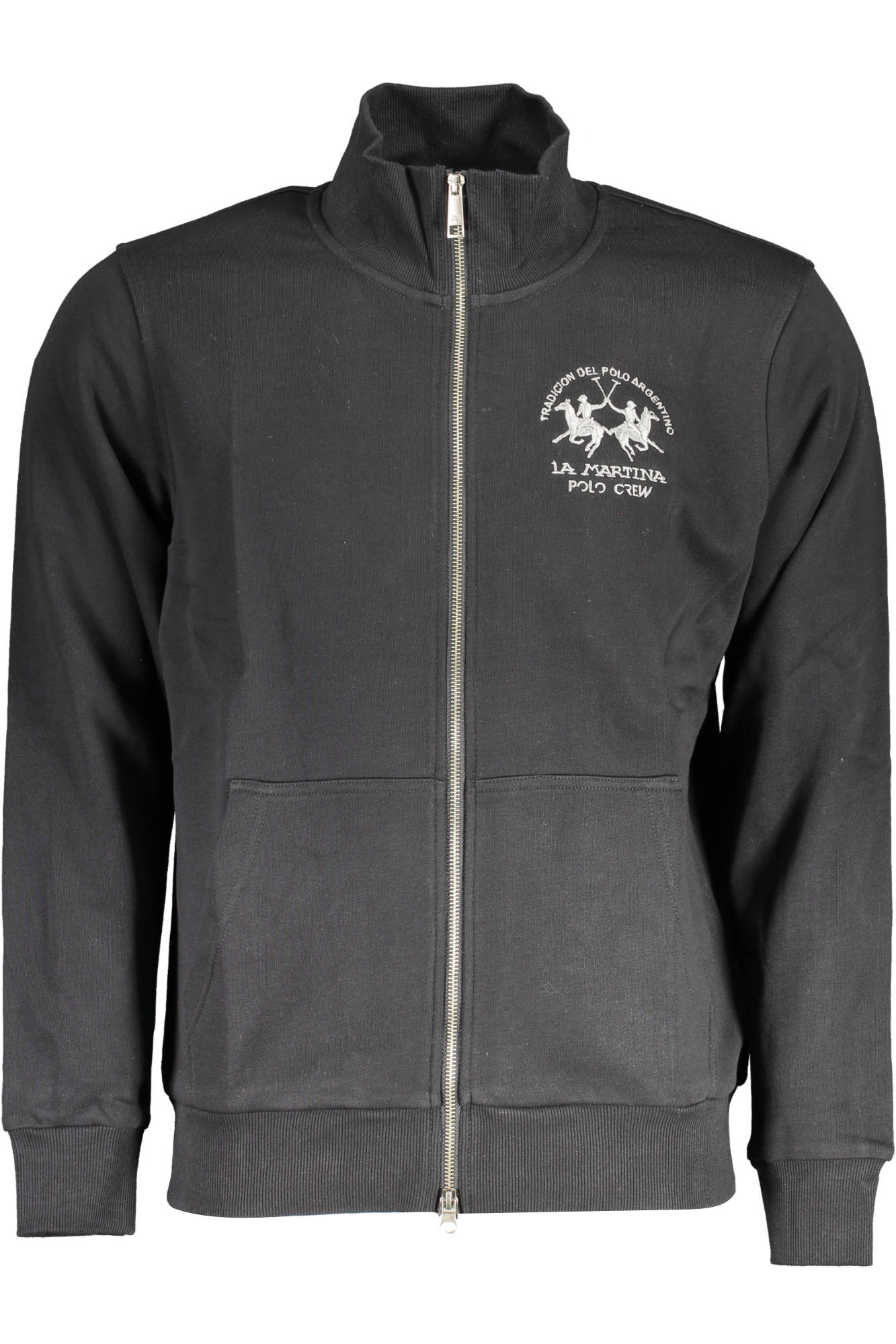 LA MARTINA MENS BLACK ZIPPED SWEATSHIRT