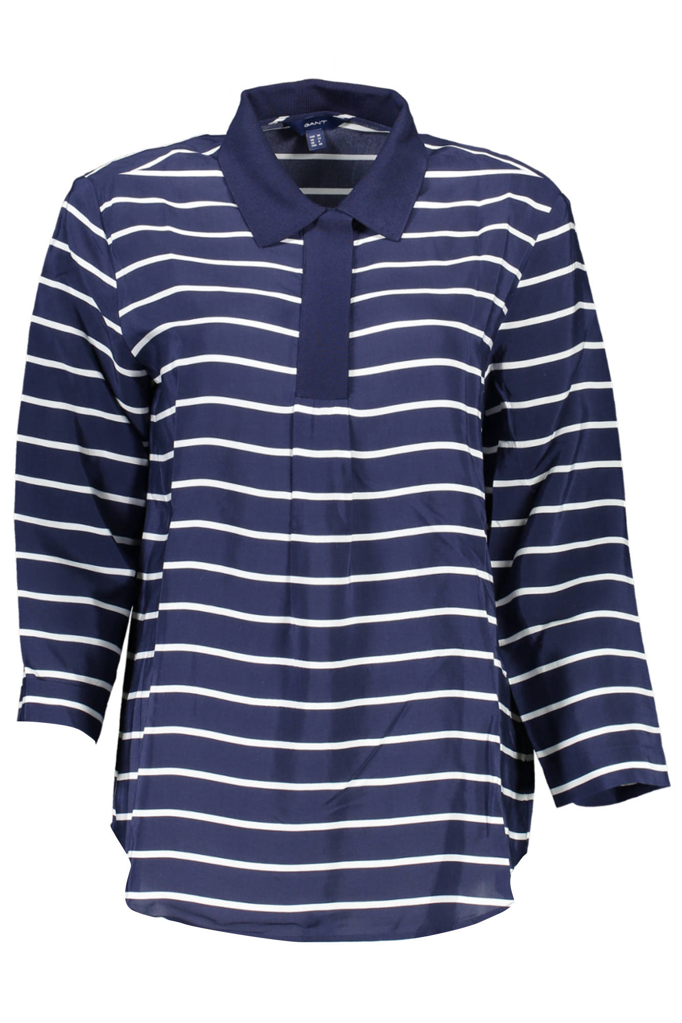 GANT WOMEN'S BLUE 3/4 SLEEVE POLO SHIRT