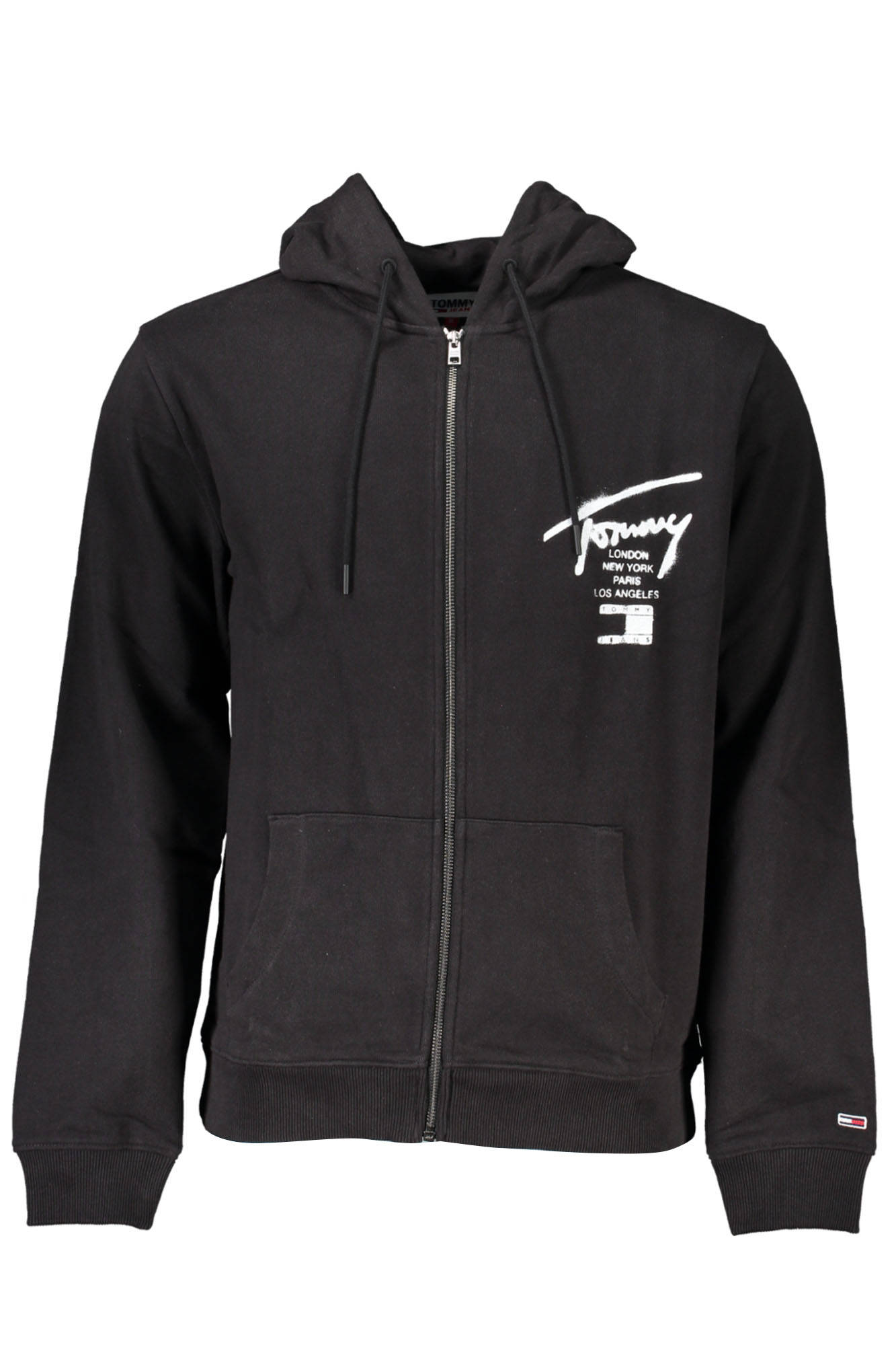 TOMMY HILFIGER MEN&#039;S BLACK ZIPPED SWEATSHIRT