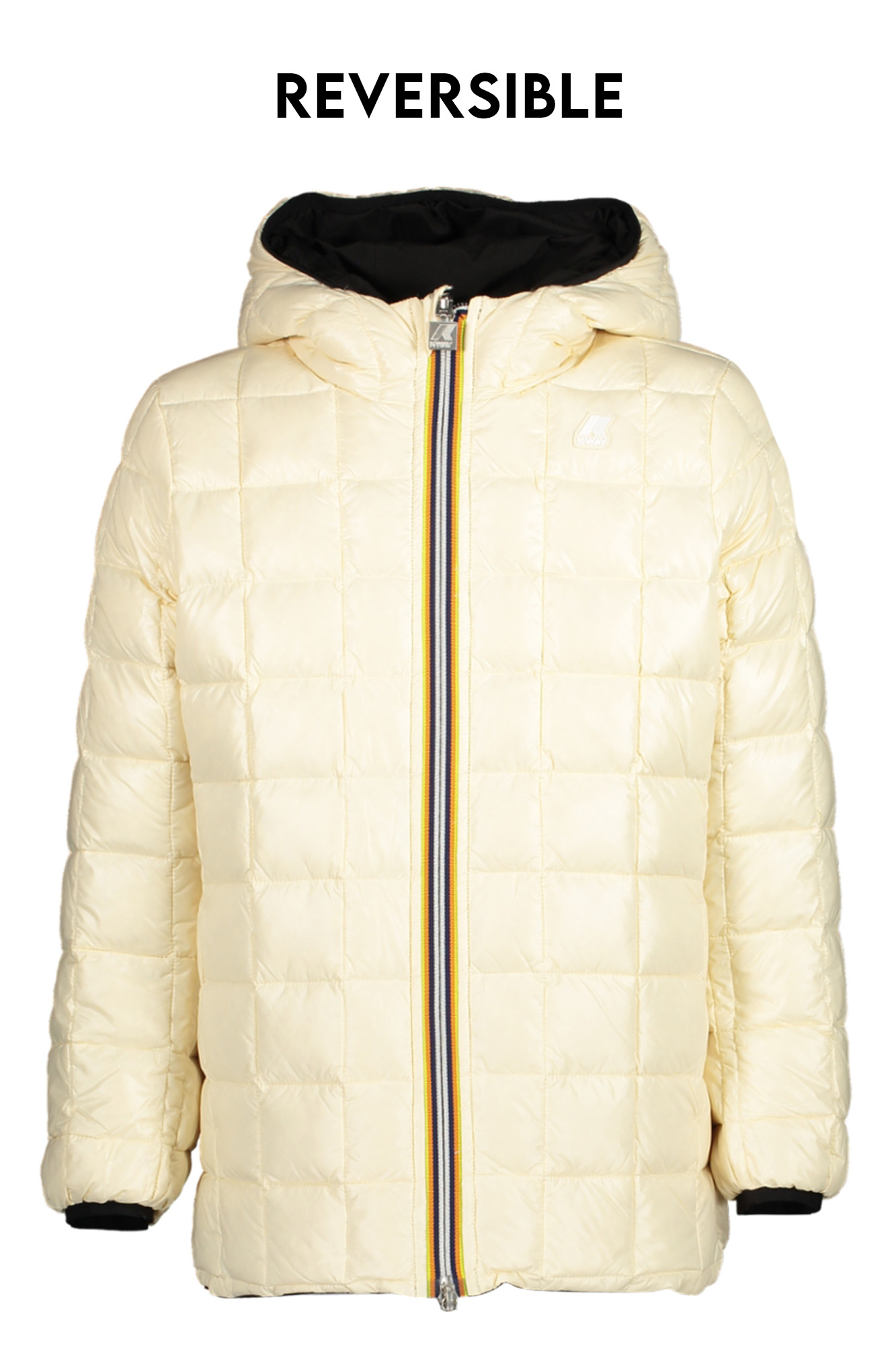 Geacă neagră reversibilă K-WAY pentru fete