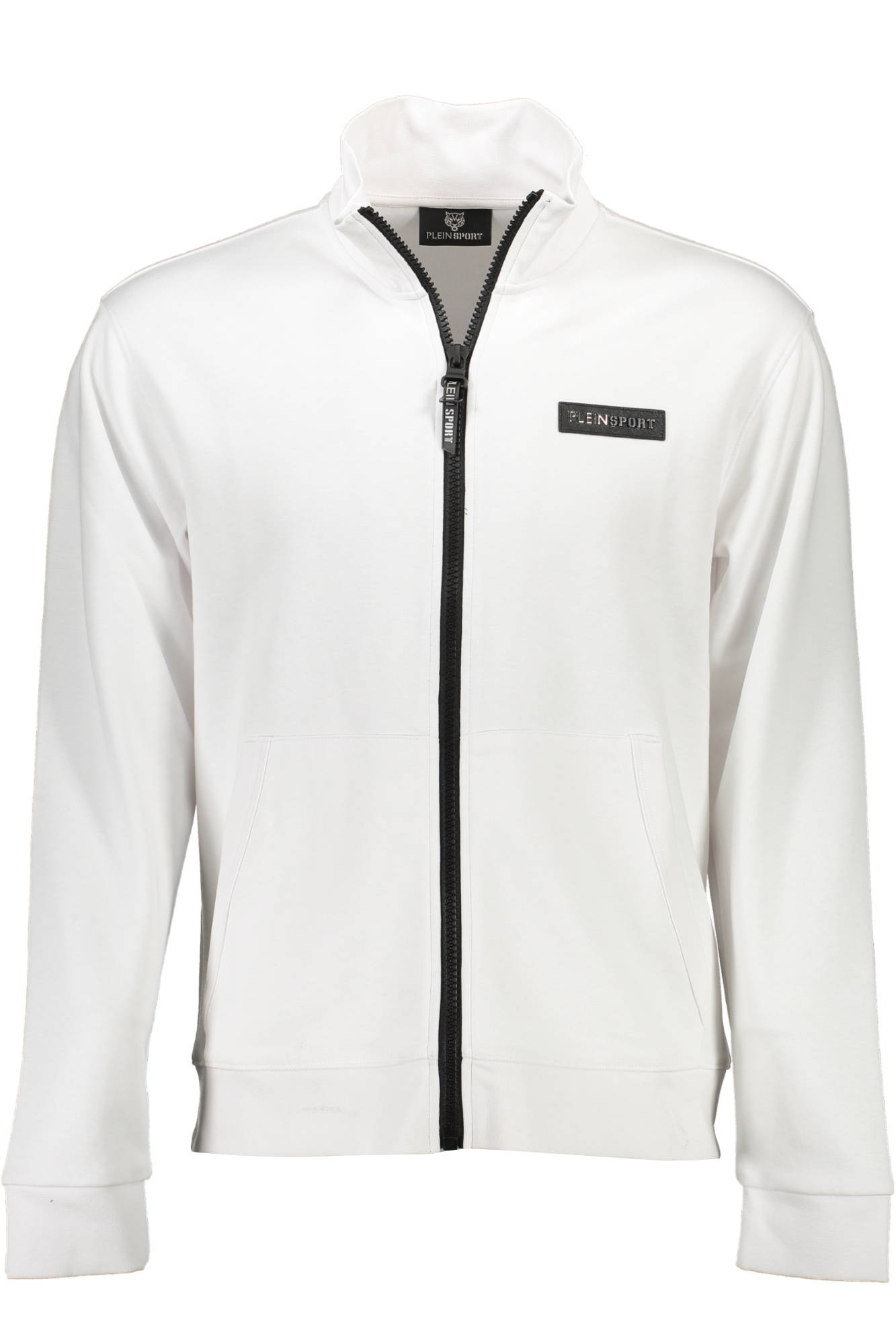 PLEIN SPORT SWEATSHIRT WITH ZIP MAN WHITE
