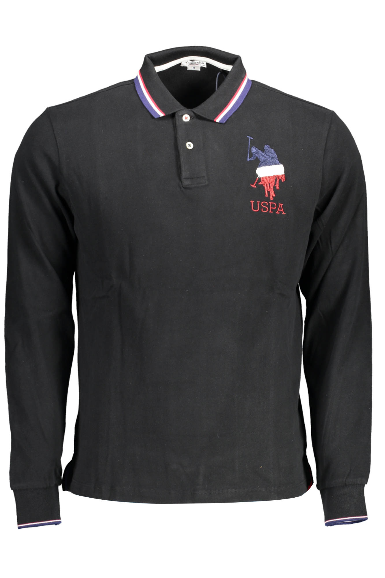 US POLO MEN'S LONG SLEEVED POLO BLACK