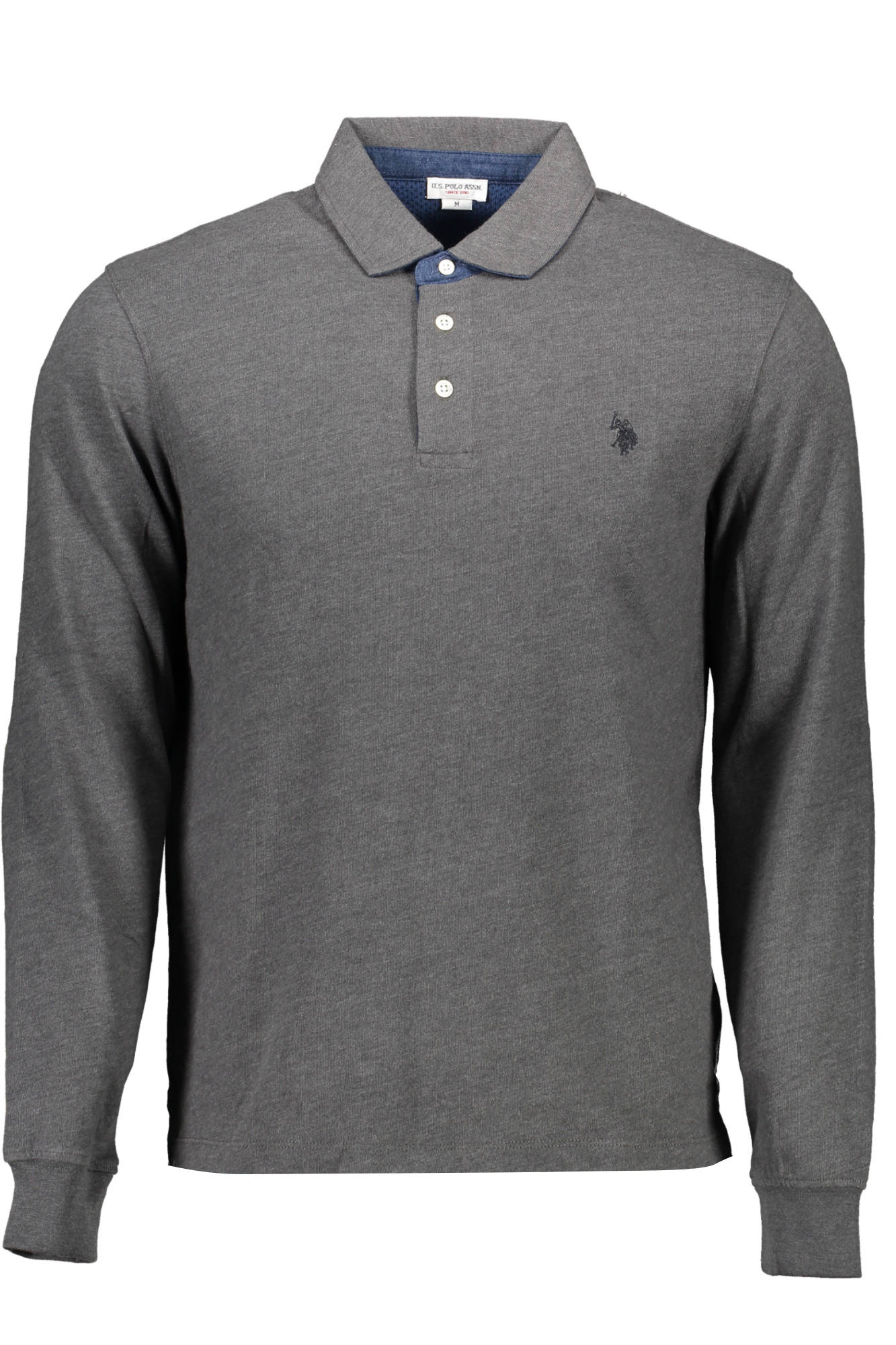 US POLO SHIRT LONG SLEEVE MENS GRAY