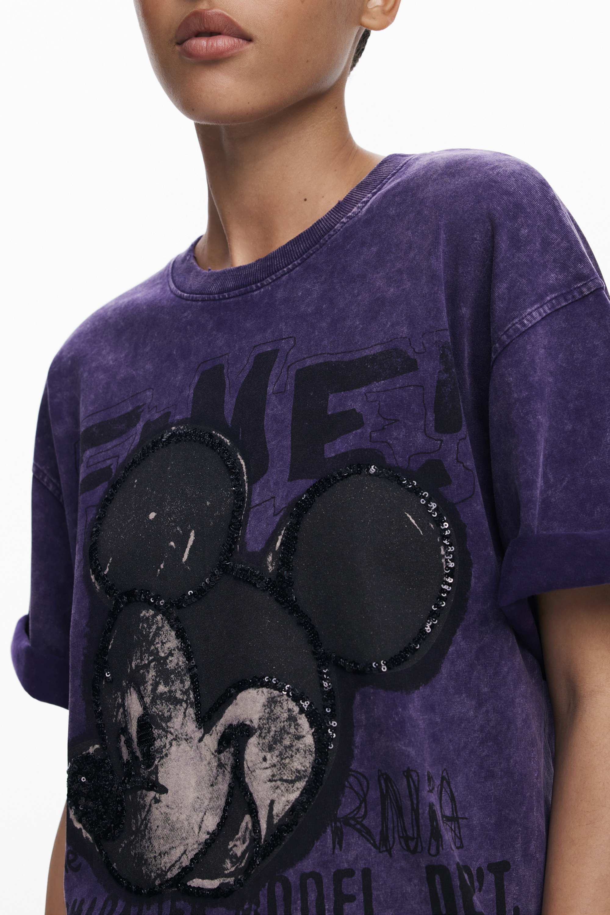 Tricou violet cu motiv Mickey Mouse