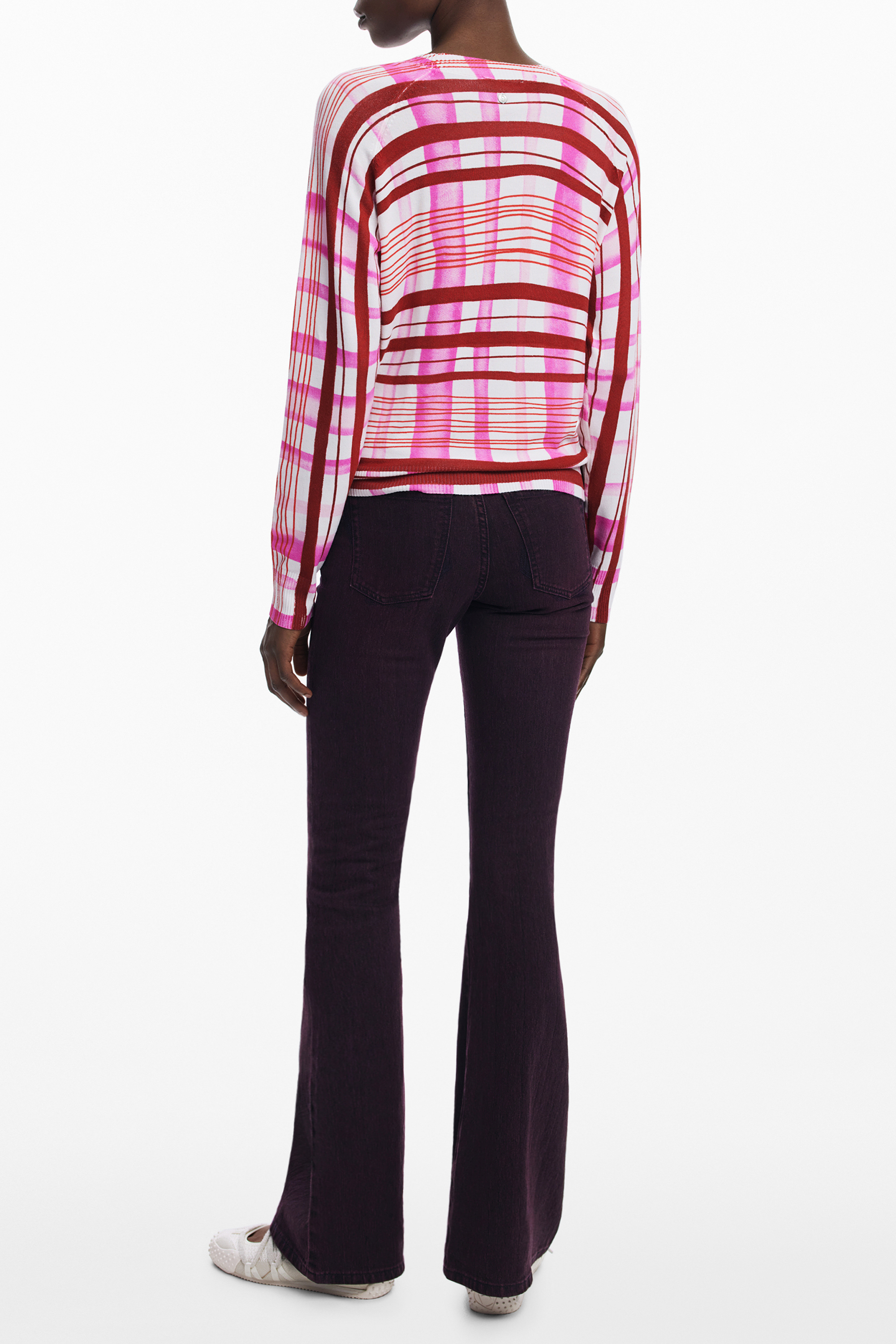 Pulover roz cu imprimeu pentru femei Desigual