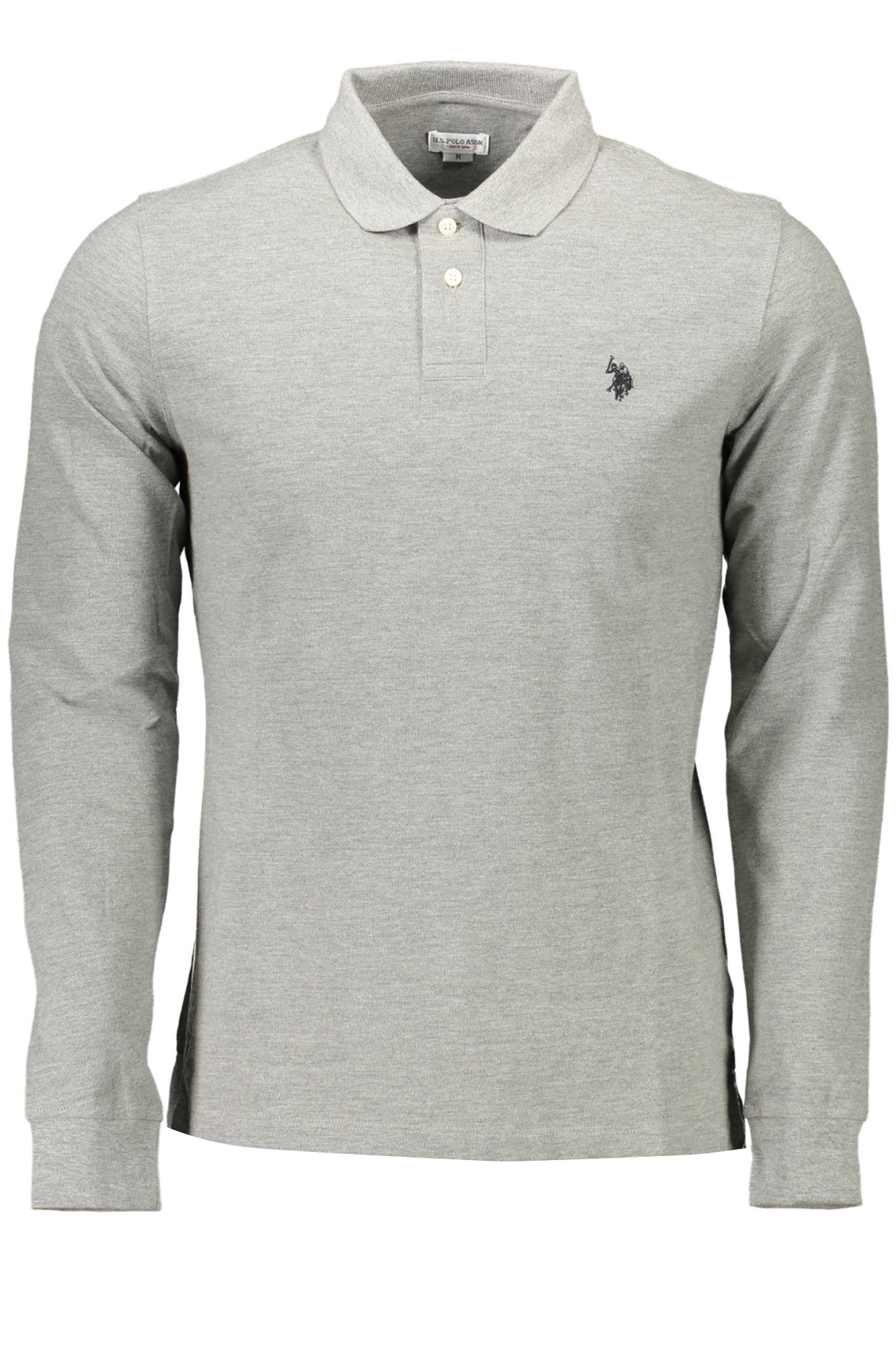 US POLO SHIRT LONG SLEEVE MEN'S GRAY
