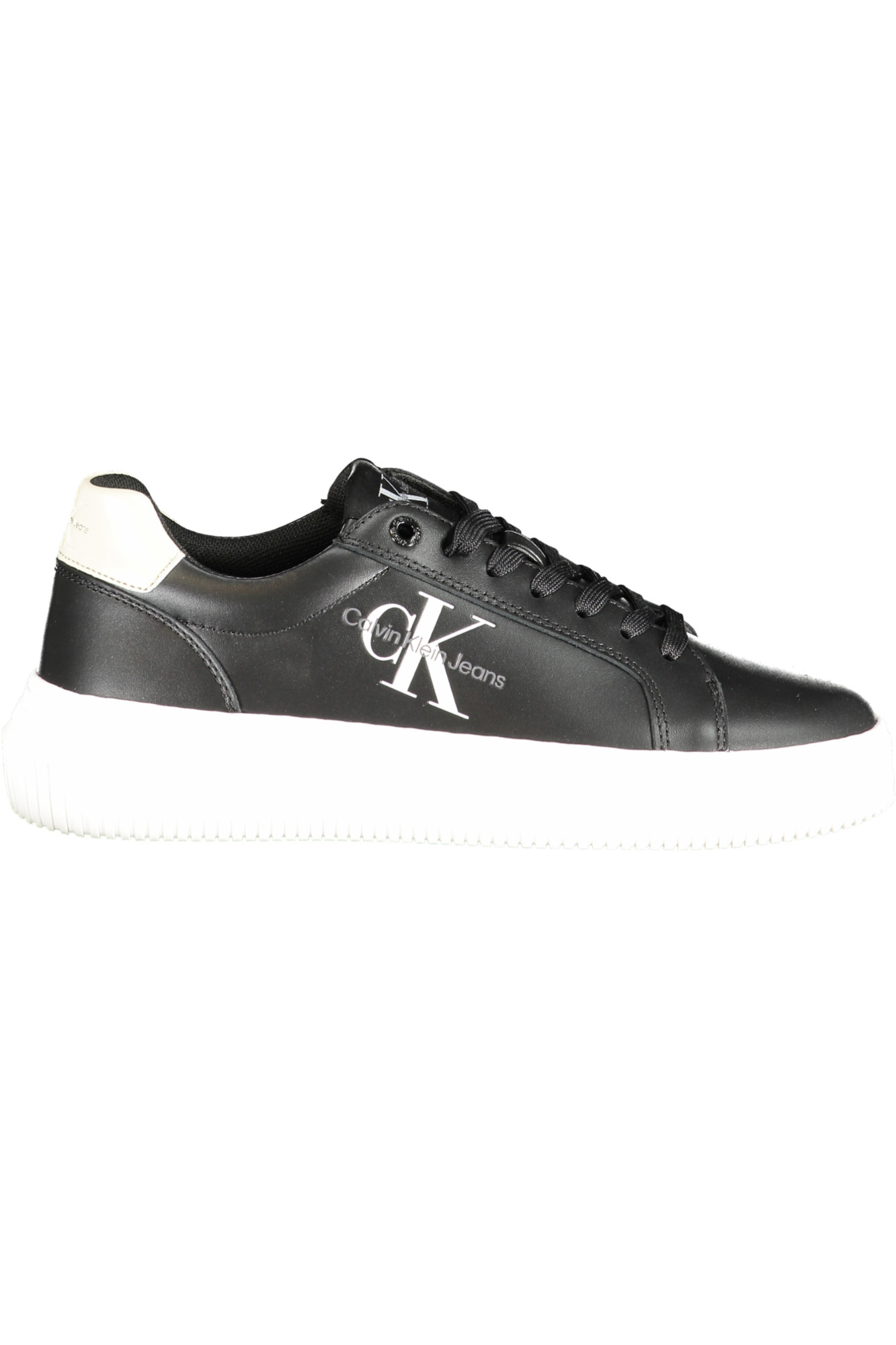 Calvin Klein Women's CHUNKY CUPSOLE LACEUP LTH ML MTL Sneaker-Black