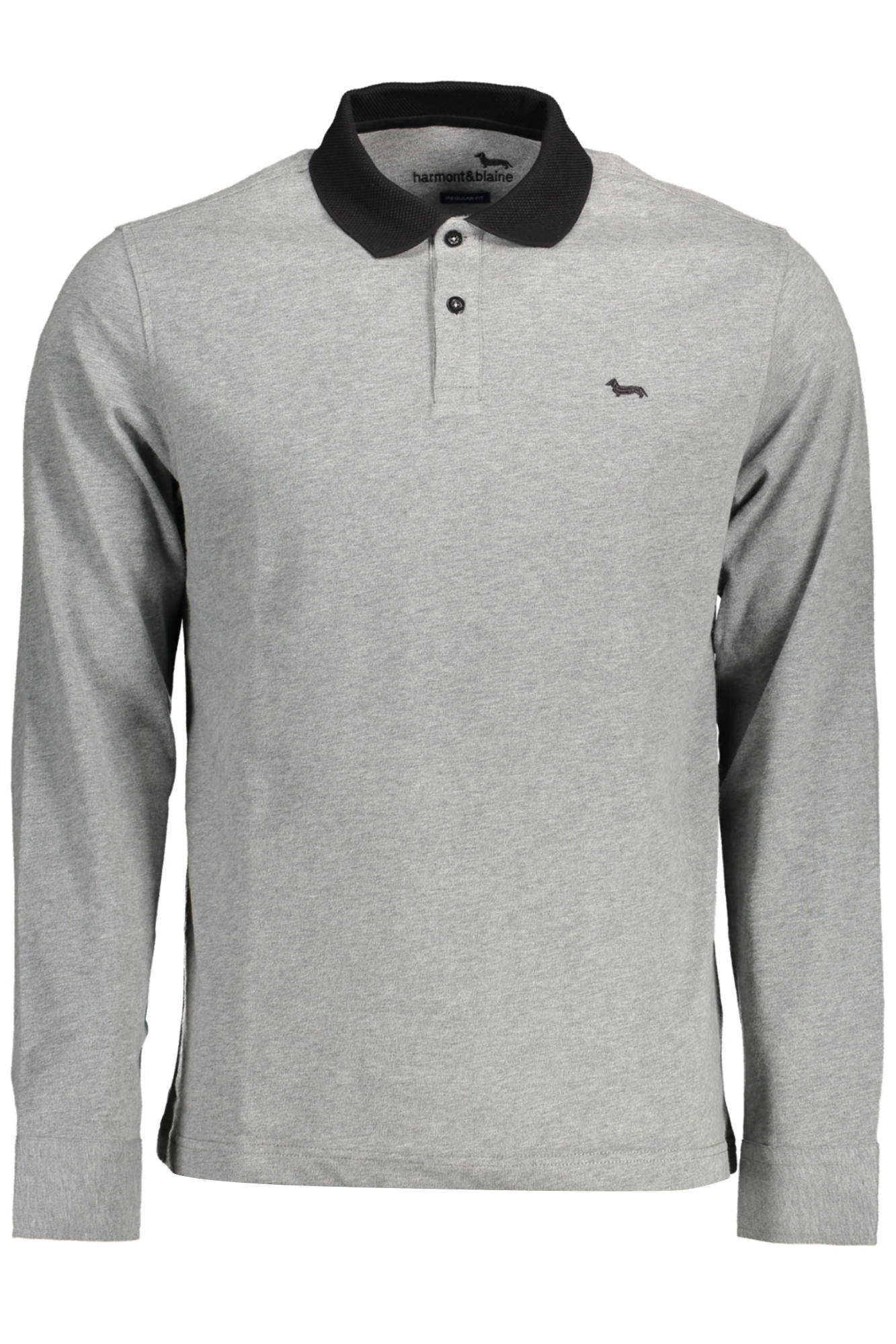 HARMONT &amp; BLAINE LONG SLEEVE POLO SHIRT MAN GRAY
