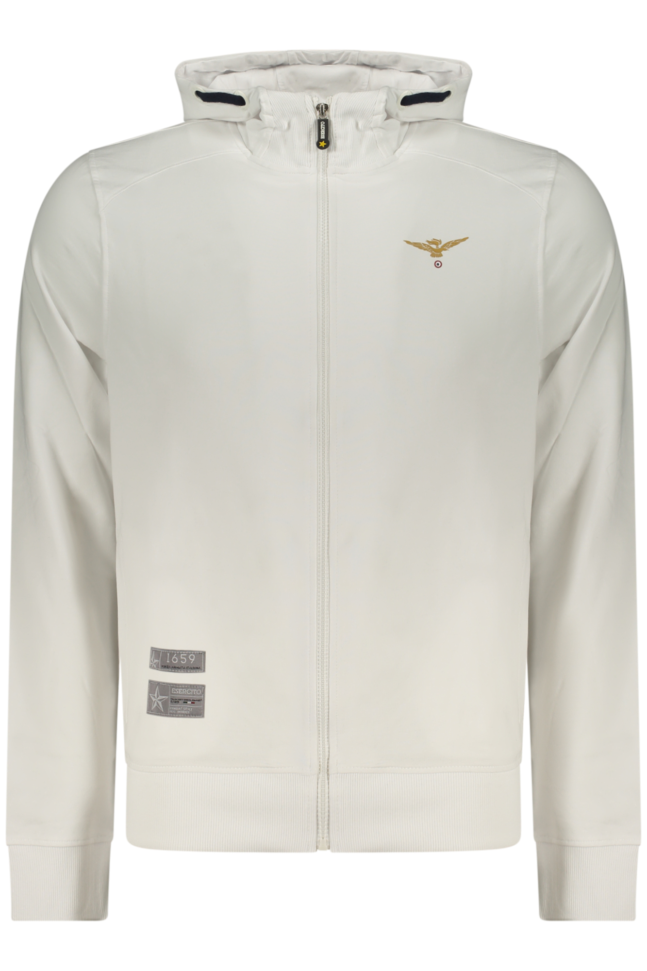 Бял суитшърт с цип