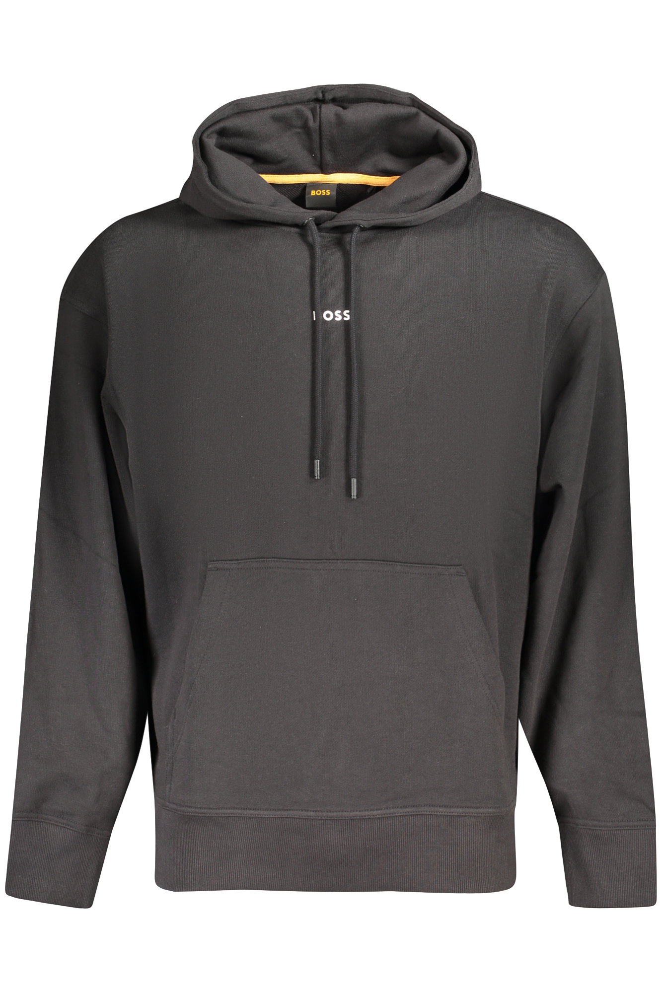 BOSS MEN&#039;S BLACK ZIP-LESS SWEATSHIRT