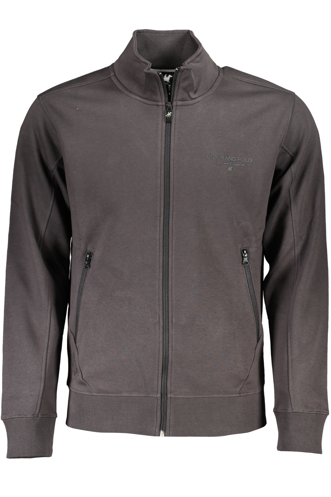US GRAND POLO MENS GRAY ZIP SWEATSHIRT