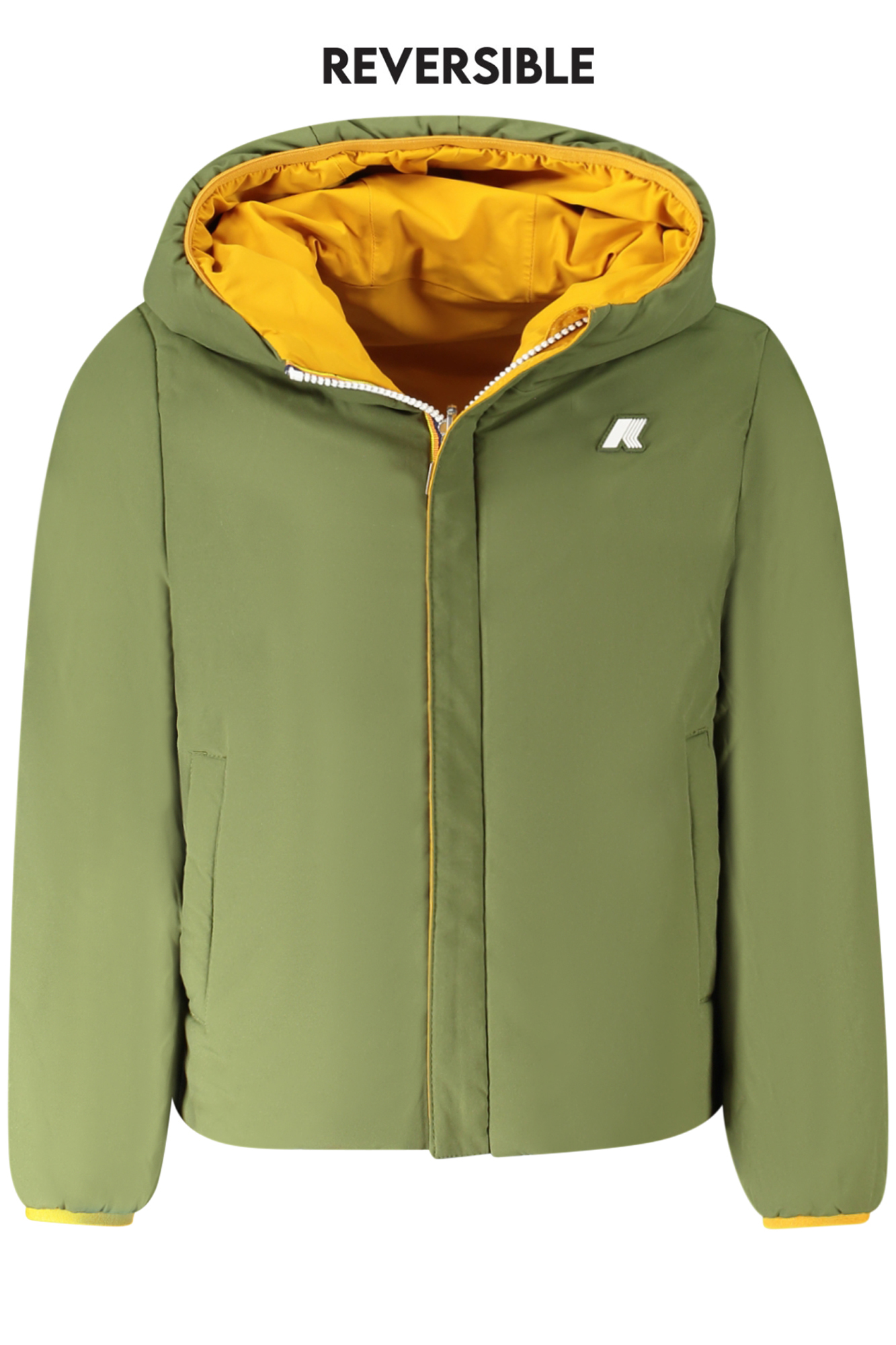 Jachetă reversibilă pentru copii K-WAY galbenă