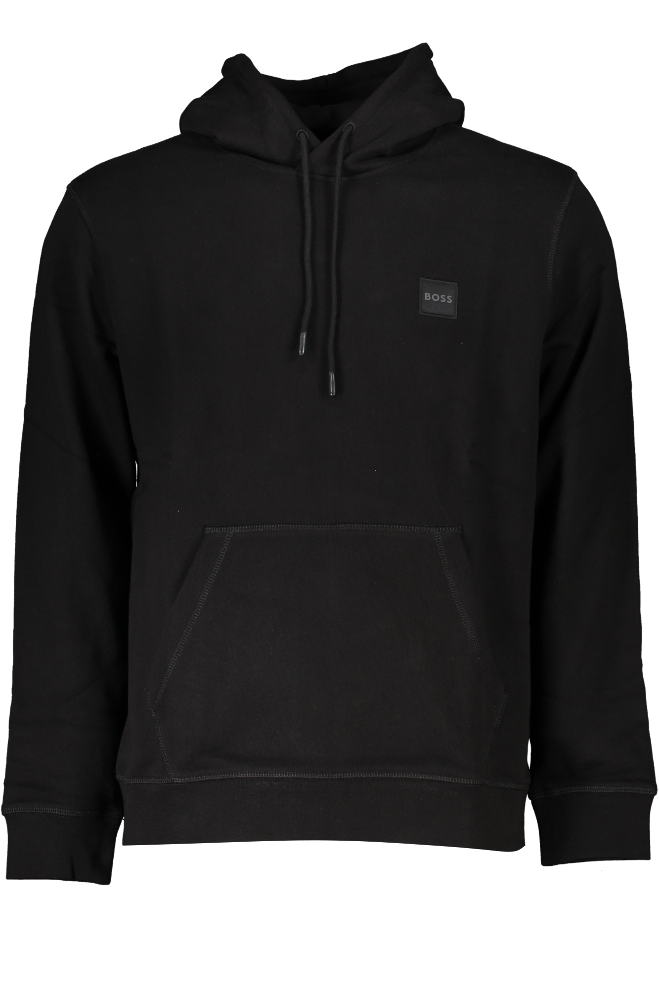 BOSS MEN&#039;S BLACK ZIP-LESS SWEATSHIRT