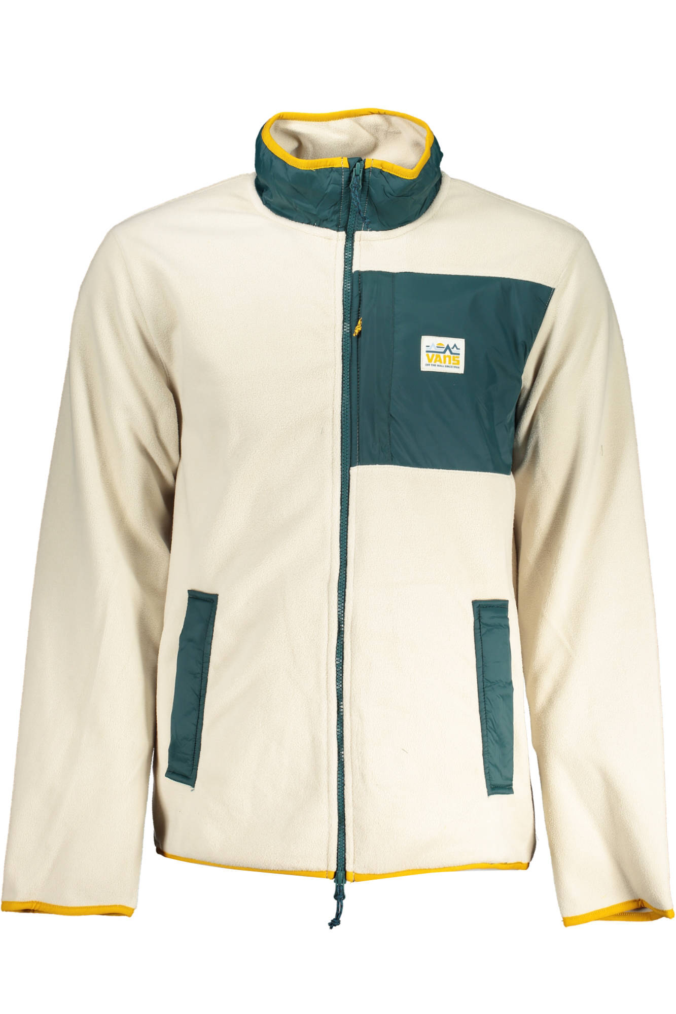 VANS MEN&#039;S BEIGE ZIPPED SWEATSHIRT