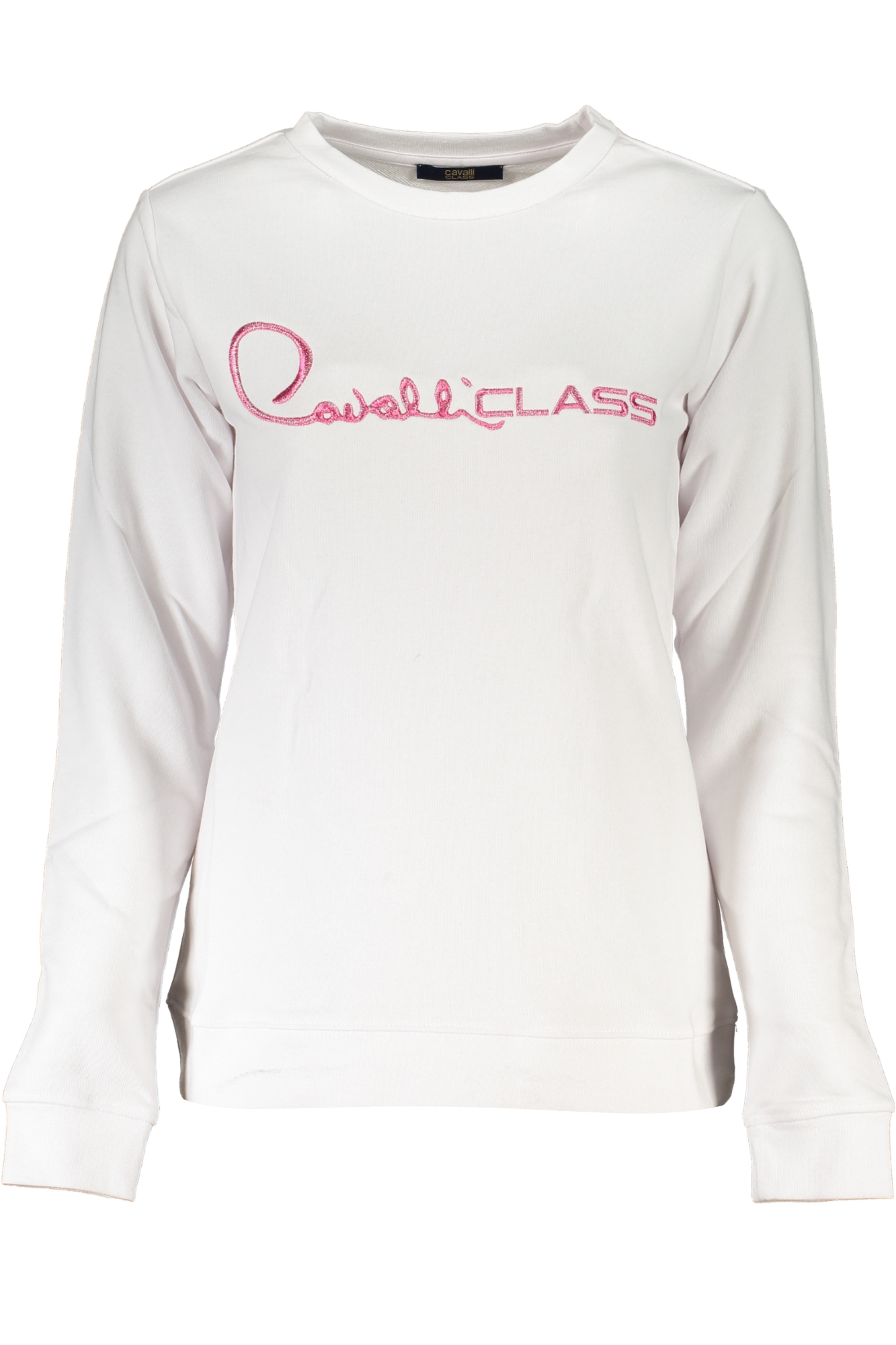 CAVALLI CLASS WOMENS WHITE SWEATSHIRT WITHOUT ZIP