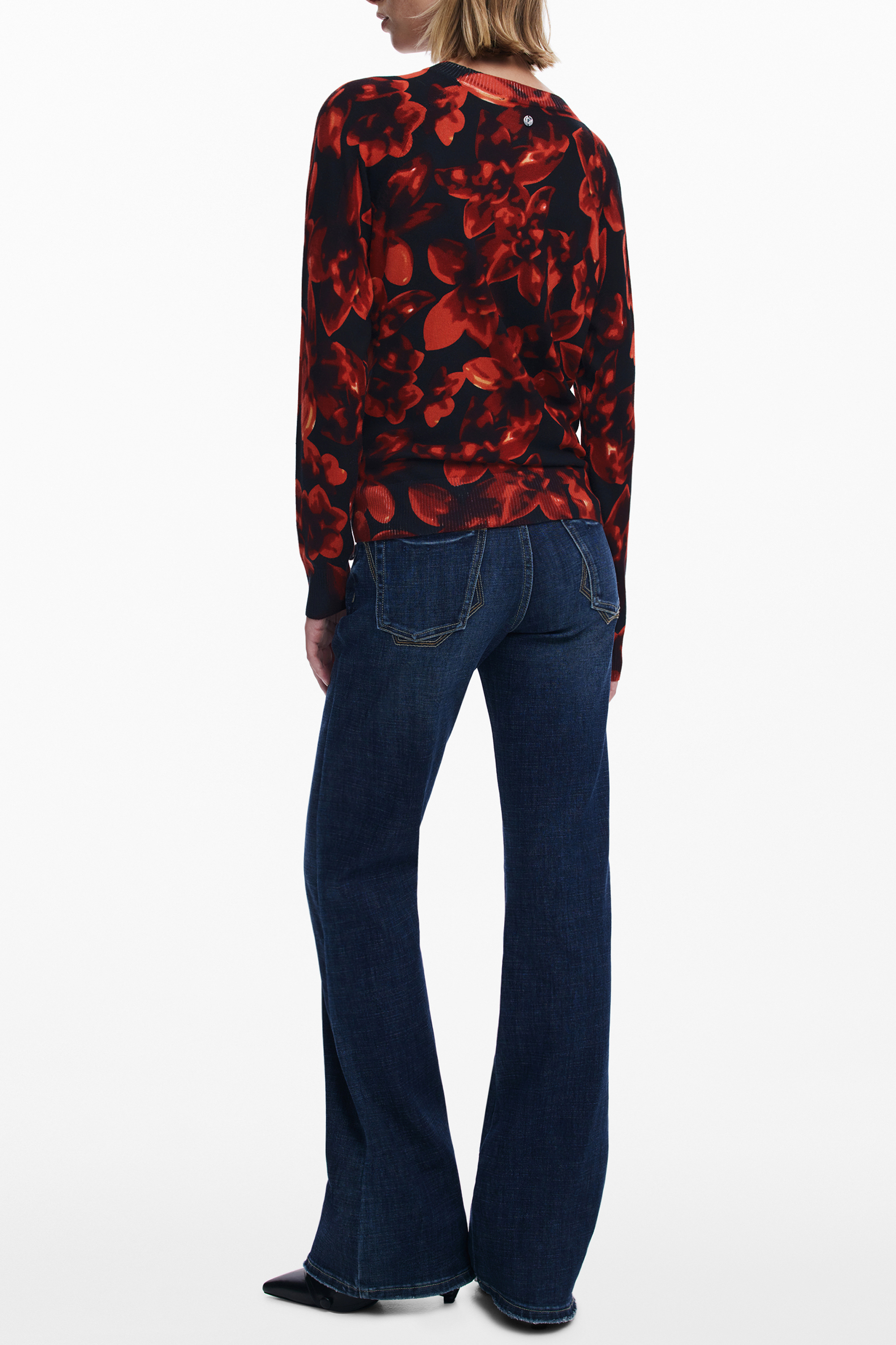 Pulover negru cu imprimeu pentru femei Desigual