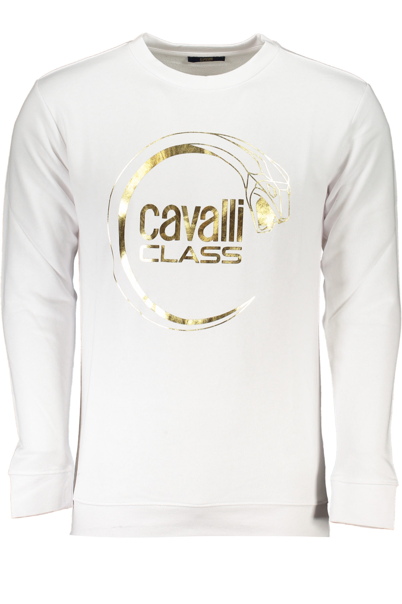 CAVALLI CLASS MEN&#039;S WHITE ZIPLESS SWEATSHIRT