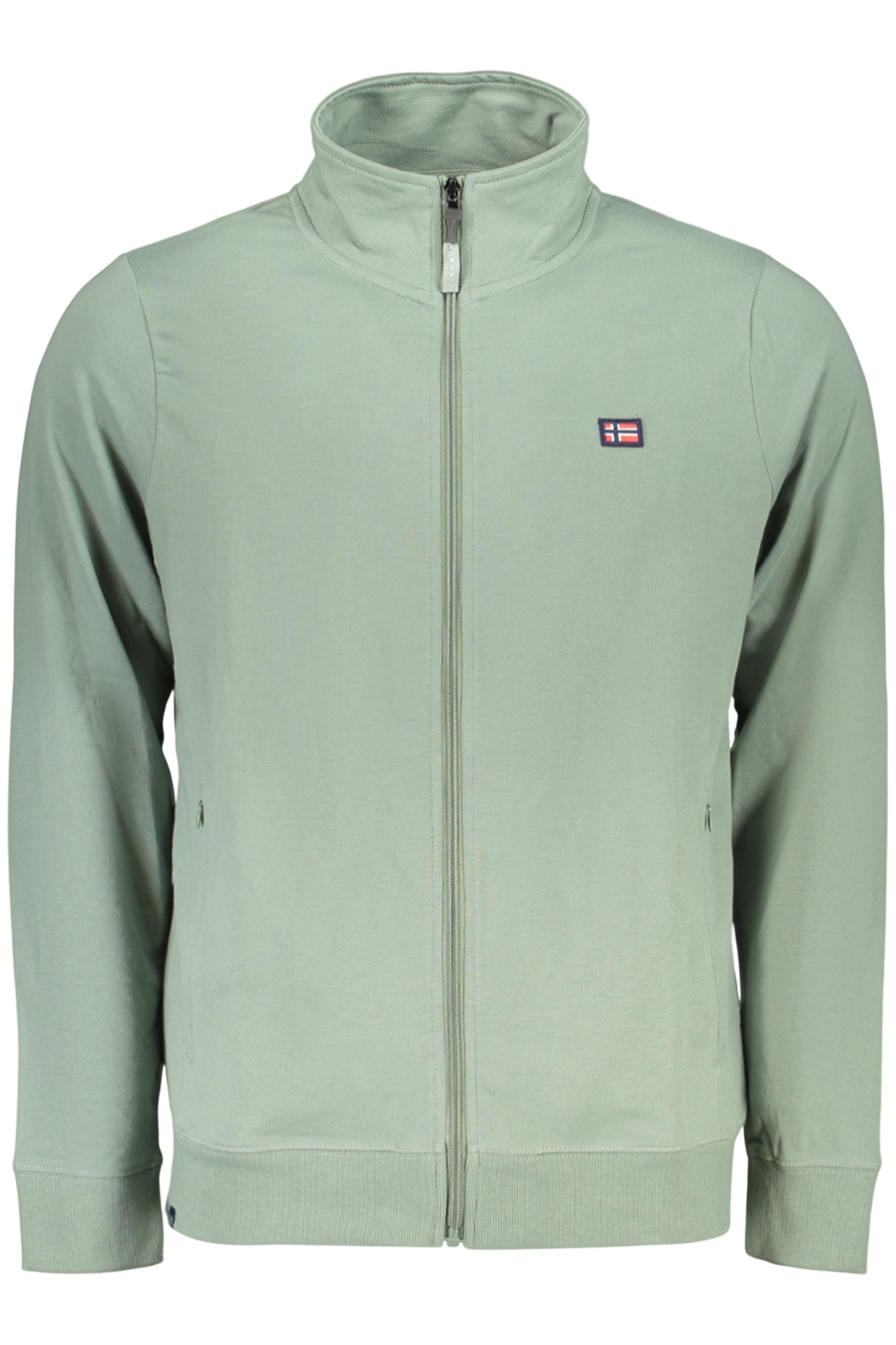 Мъжки зелен суитшърт с цип