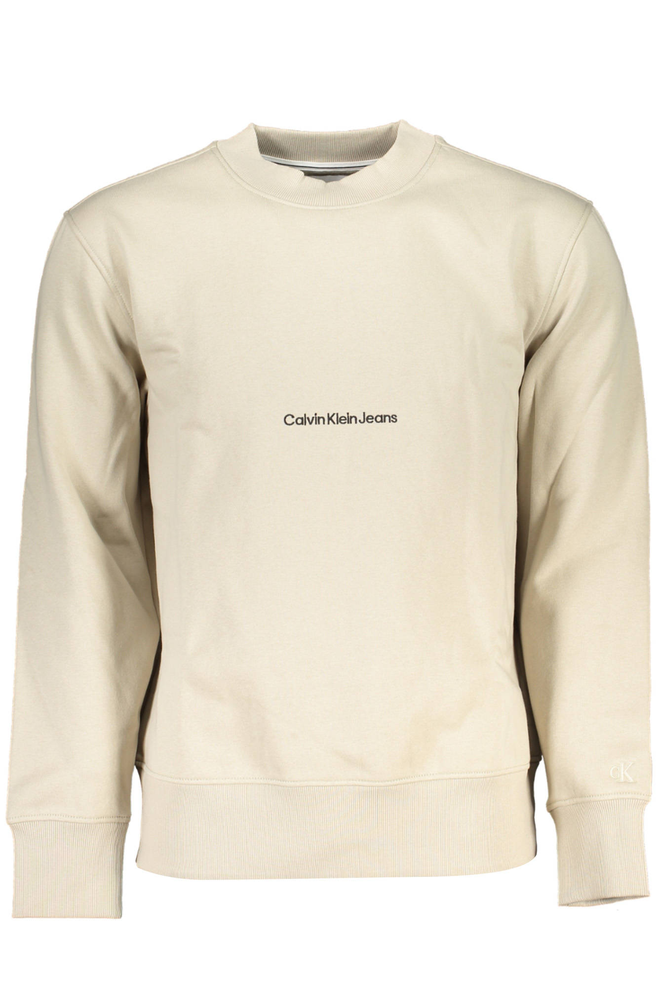 CALVIN KLEIN MEN&#039;S BEIGE ZIPLESS SWEATSHIRT