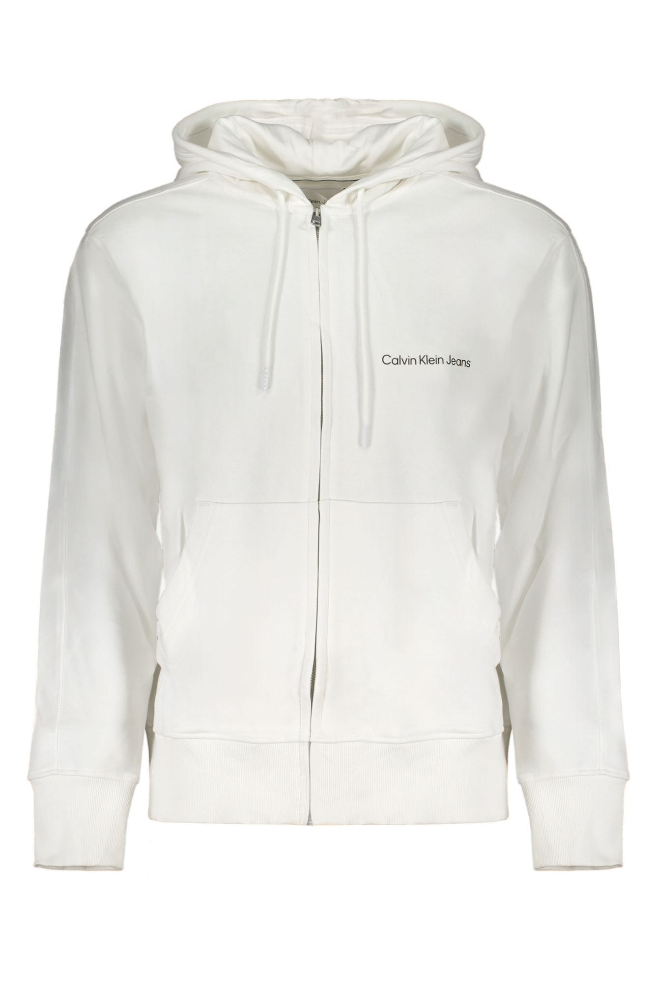 CALVIN KLEIN MEN&#039;S WHITE ZIP SWEATSHIRT