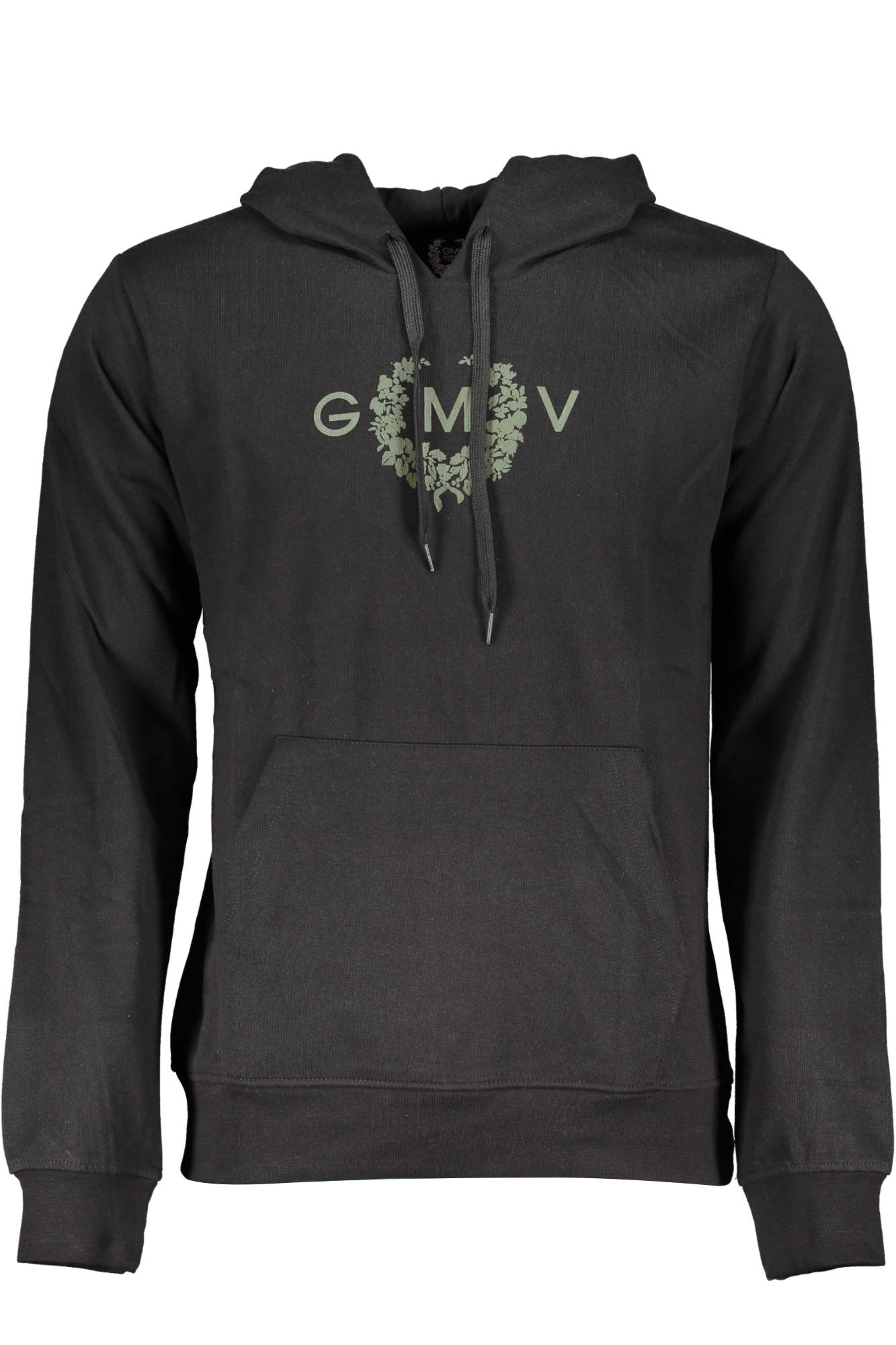 GIAN MARCO VENTURI MEN&#039;S BLACK ZIP-LESS SWEATSHIRT
