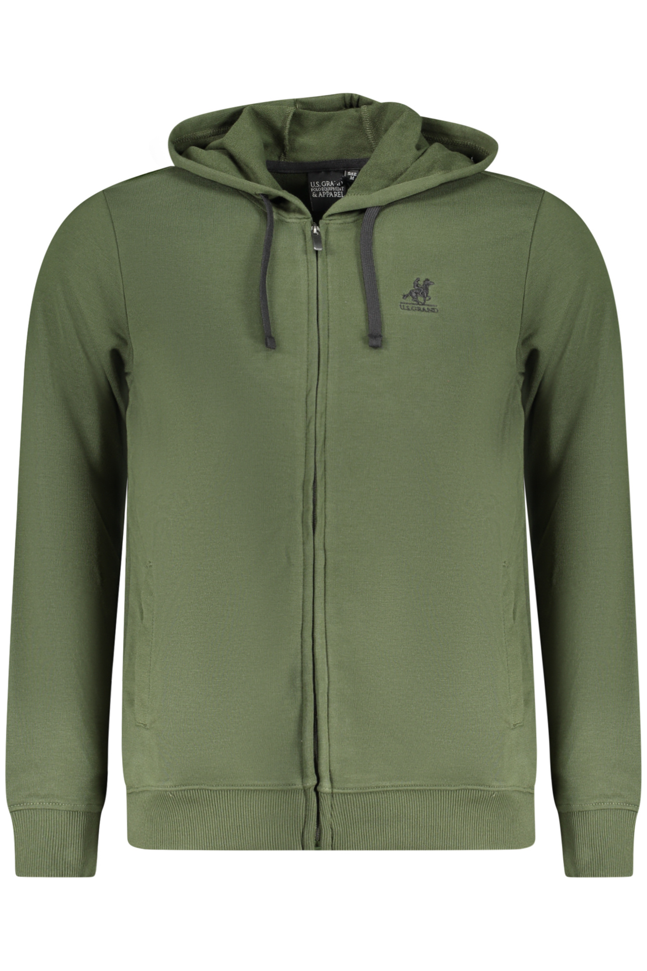 US GRAND POLO MEN&#039;S ZIP-UP SWEATSHIRT GREEN