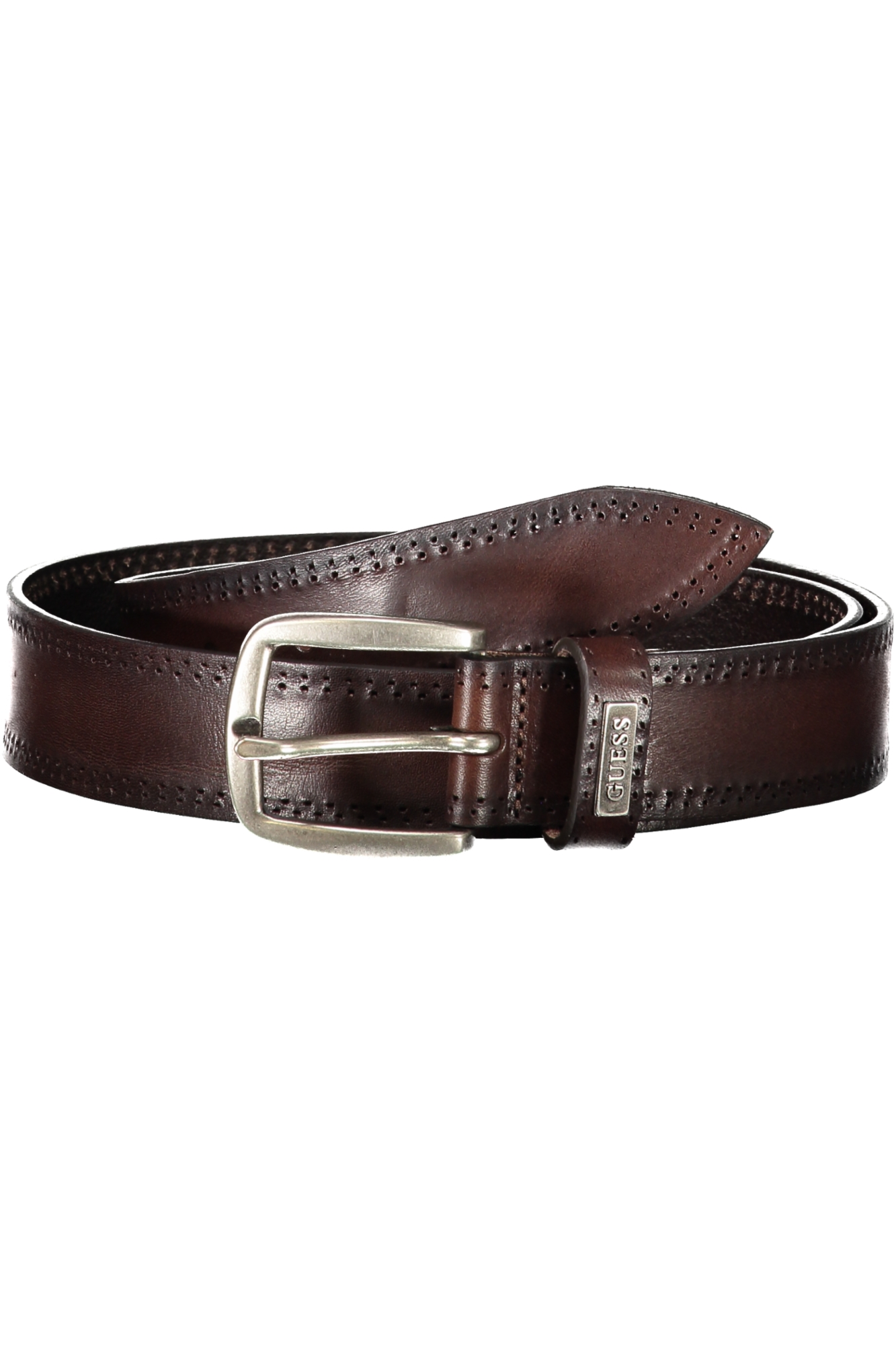 GUESS JEANS LEATHER BELT MEN BROWN