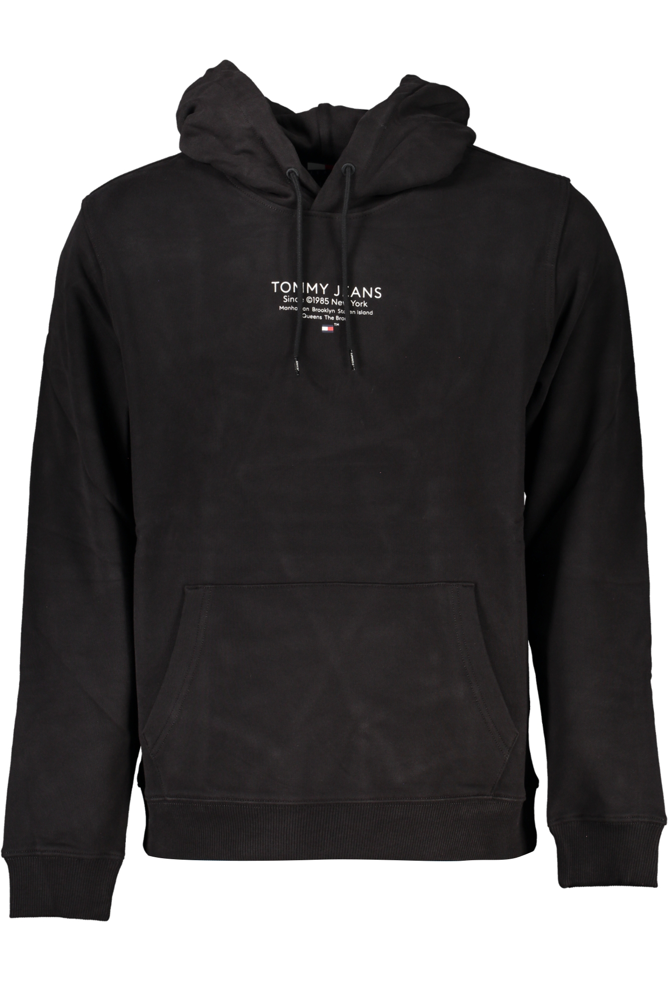 TOMMY HILFIGER MEN&#039;S BLACK ZIPLESS SWEATSHIRT