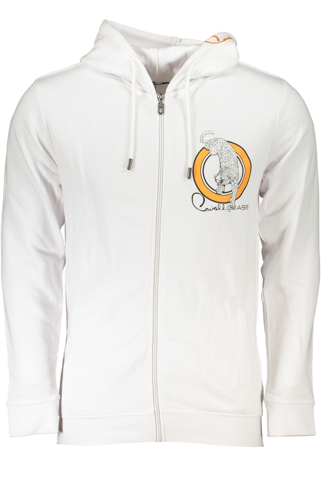 CAVALLI CLASS MENS WHITE ZIP SWEATSHIRT
