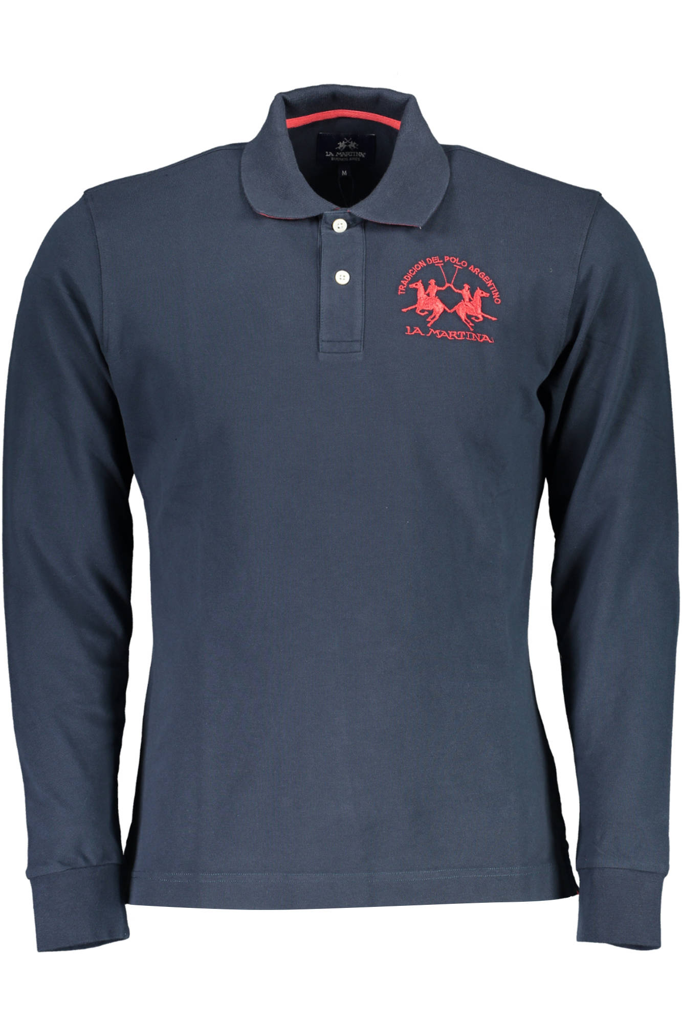 LA MARTINA MEN'S LONG SLEEVED POLO SHIRT BLUE