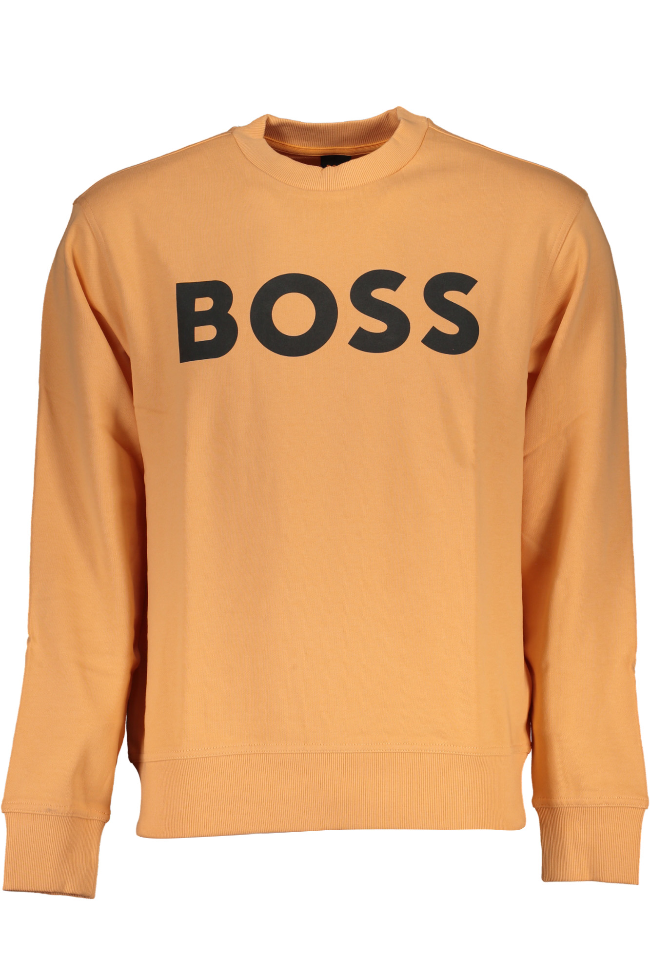 HUGO BOSS MEN&#039;S ORANGE ZIPLESS SWEATSHIRT