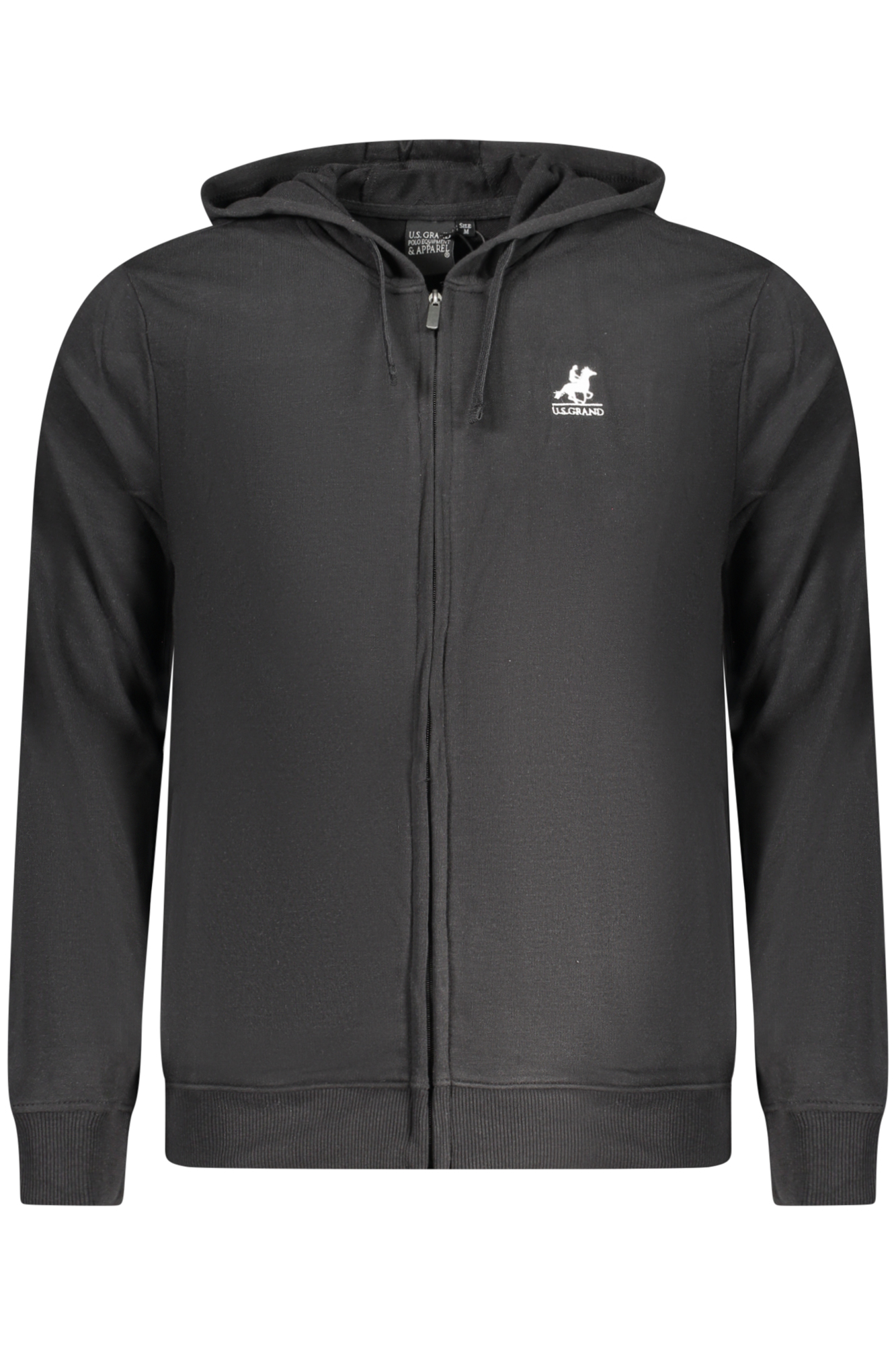 US GRAND POLO MENS BLACK ZIP-UP SWEATSHIRT