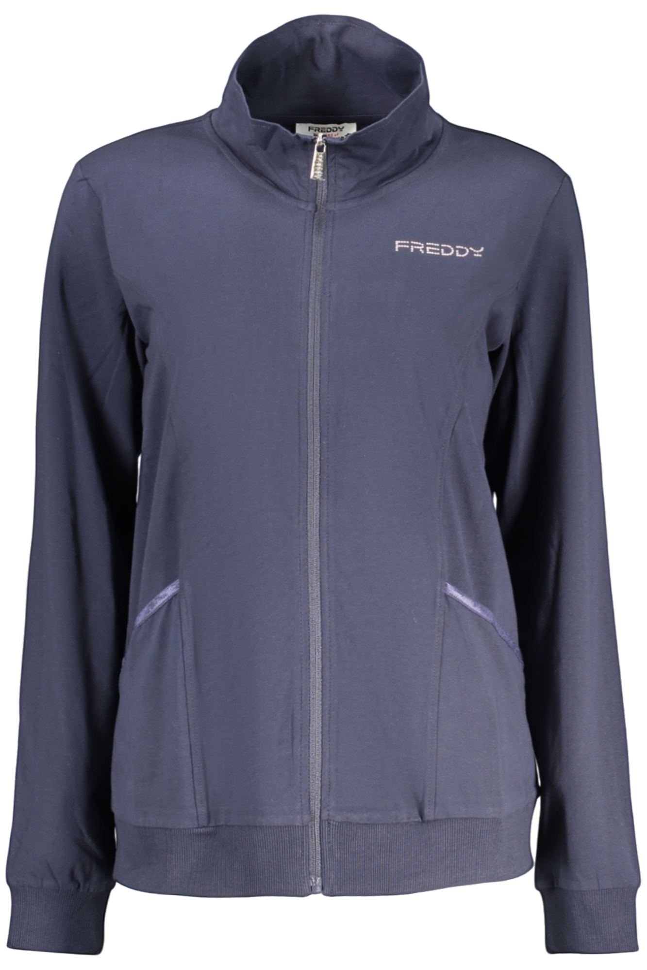 Дамски син суитшърт с цип