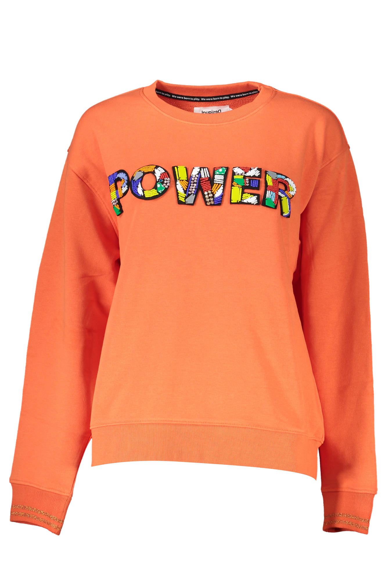 DESIGUAL ORANGE WOMEN&#039;S SWEATSHIRT WITHOUT ZIP