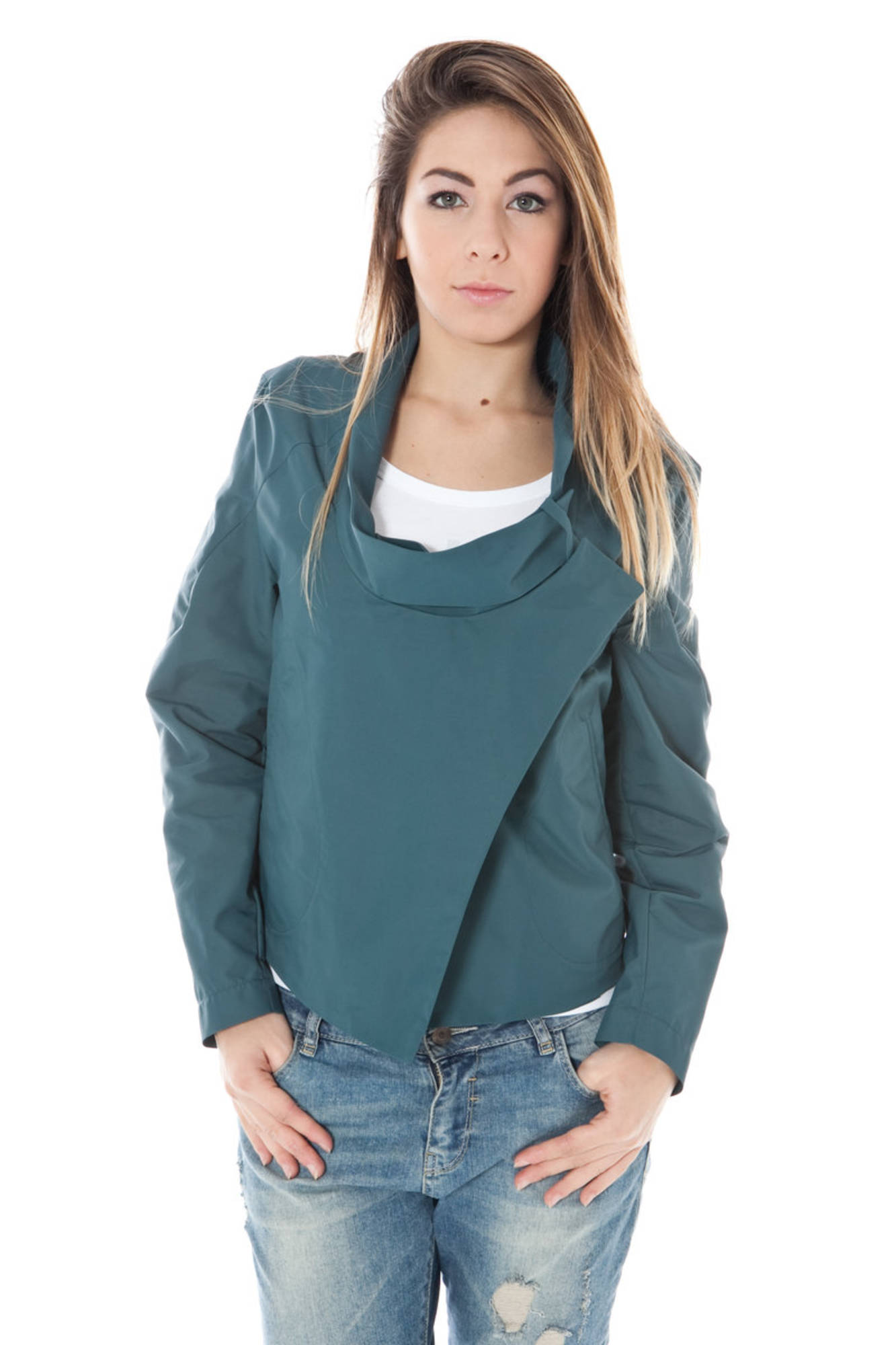 CALVIN KLEIN GREEN WOMEN&#39;S SPORTS JACKET