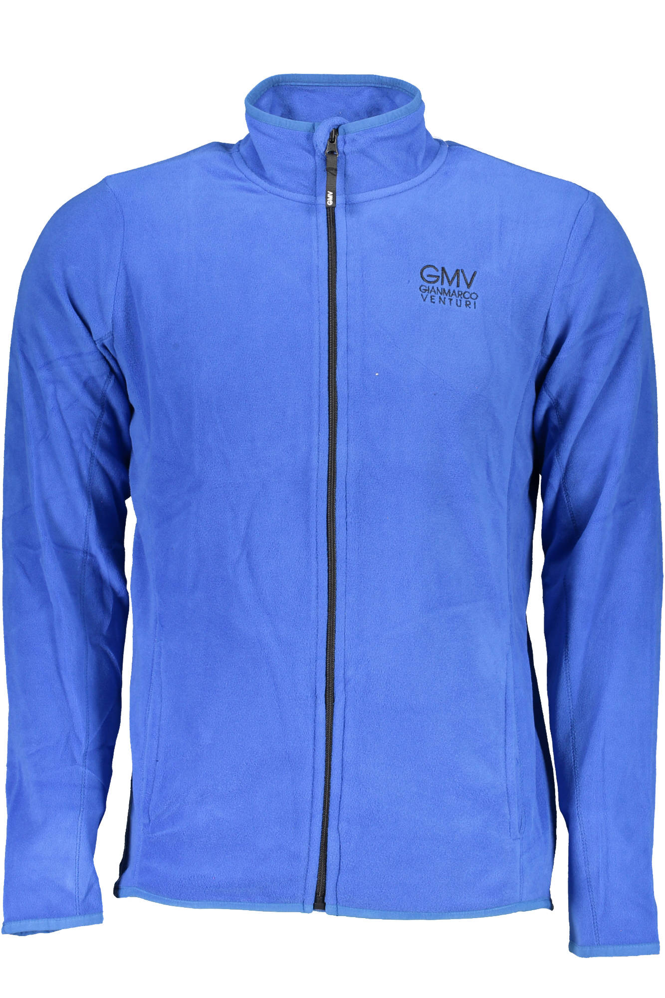 GIAN MARCO VENTURI MEN&#39;S BLUE ZIP-UP SWEATSHIRT