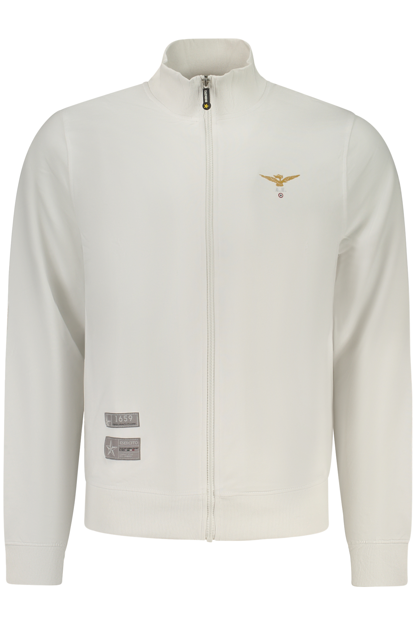 Мъжки суитшърт с цип, бял