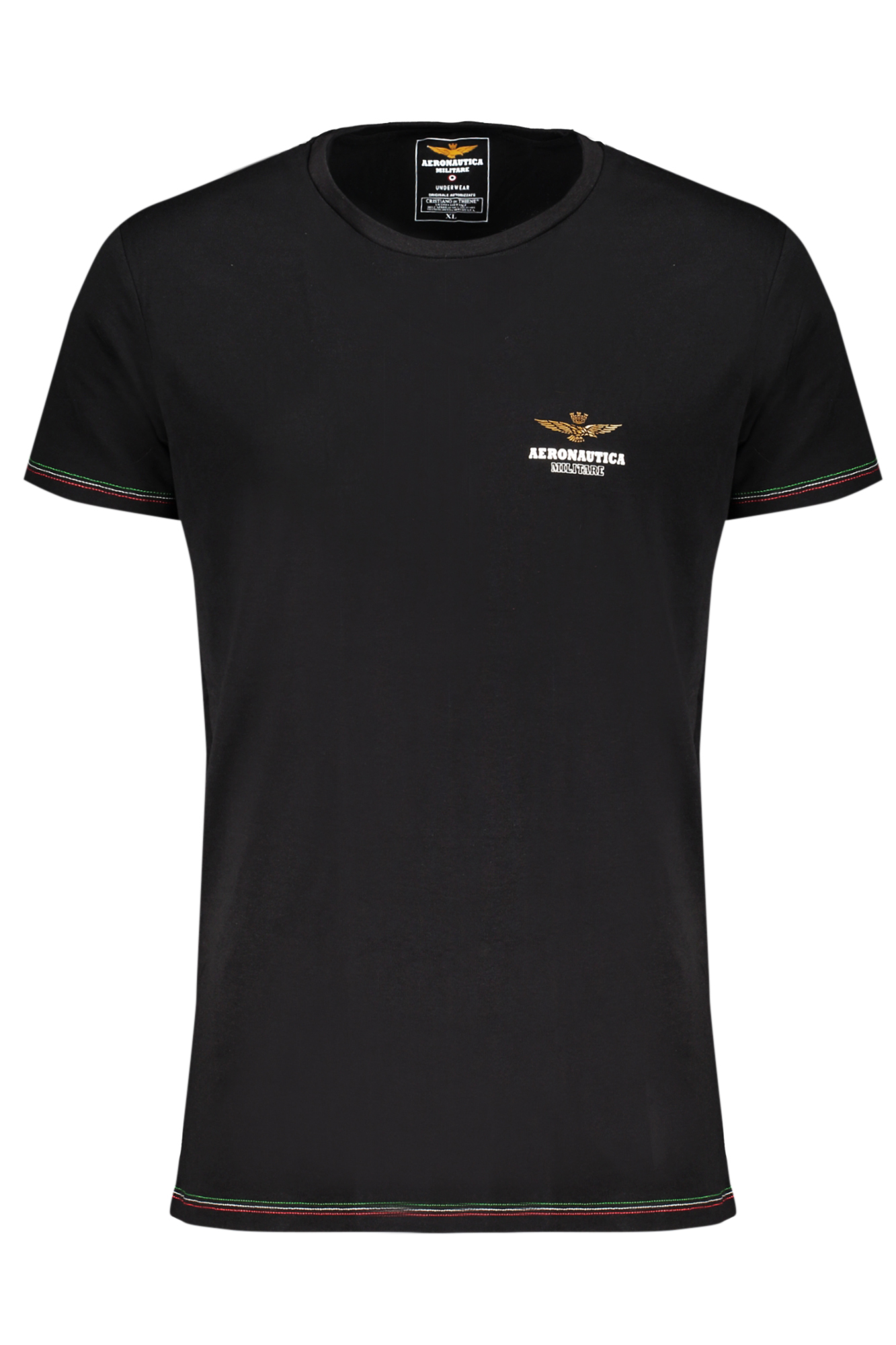 AERONAUTICA MILITARE BLACK MEN&#039;S OUTDOOR T-SHIRT
