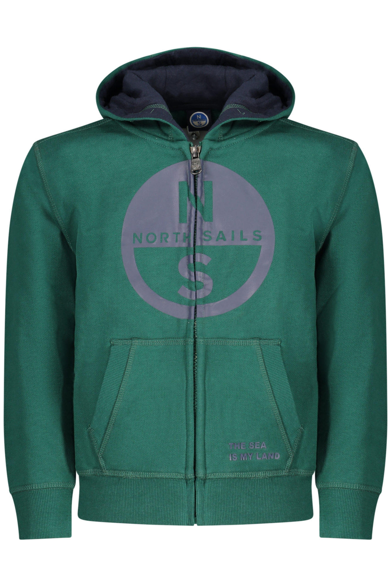 NORTH SAILS CHILDREN'S GREEN ZIP-UP SWEATSHIRT