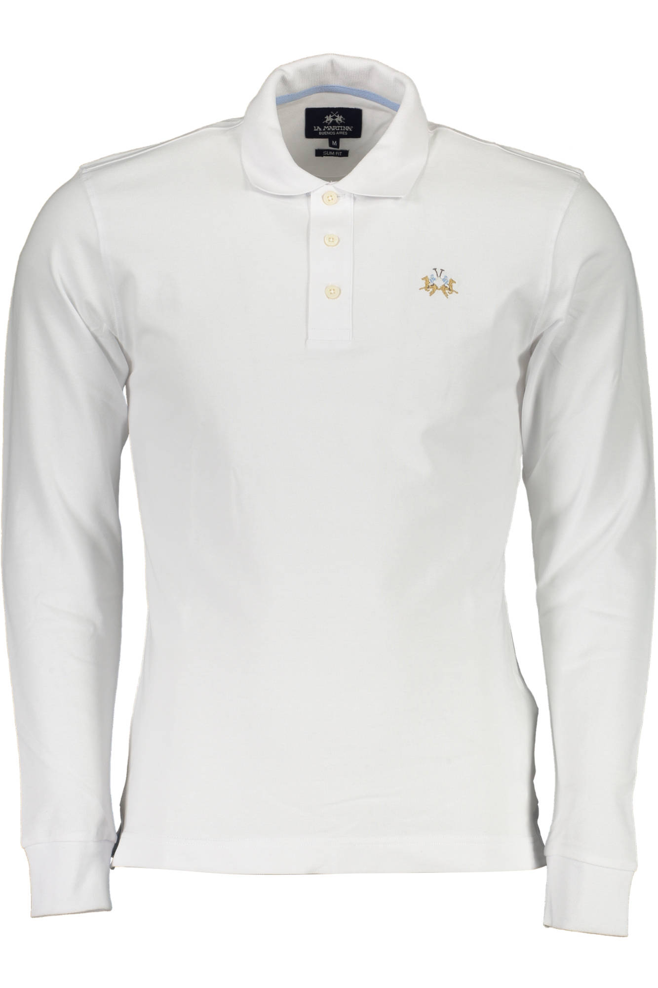 LA MARTINA MEN'S WHITE LONG SLEEVE POLO SHIRT