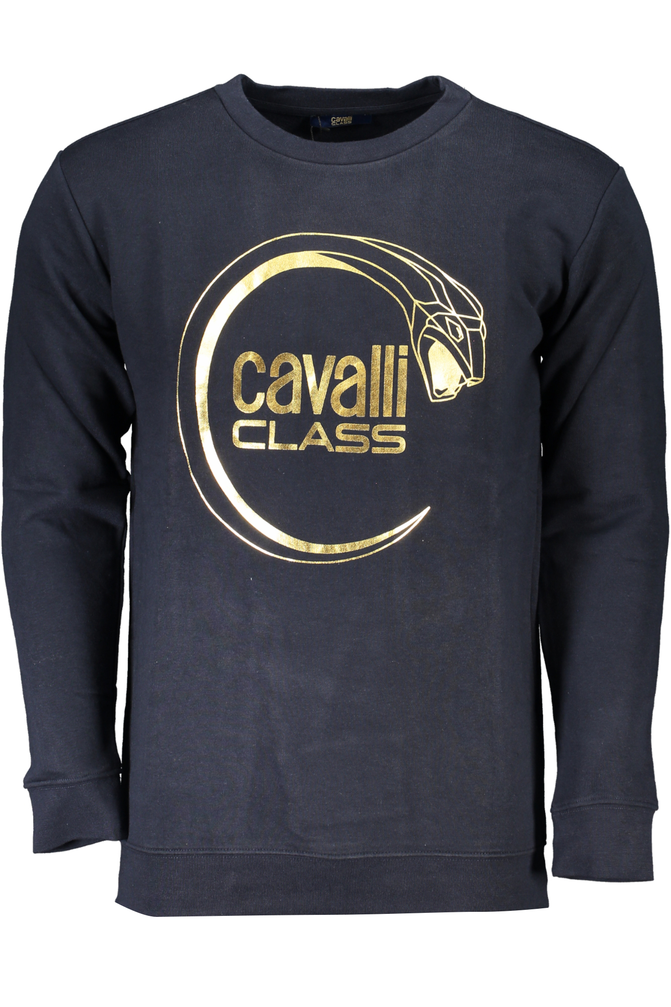 CAVALLI CLASS MEN'S BLUE ZIPLESS SWEATSHIRT