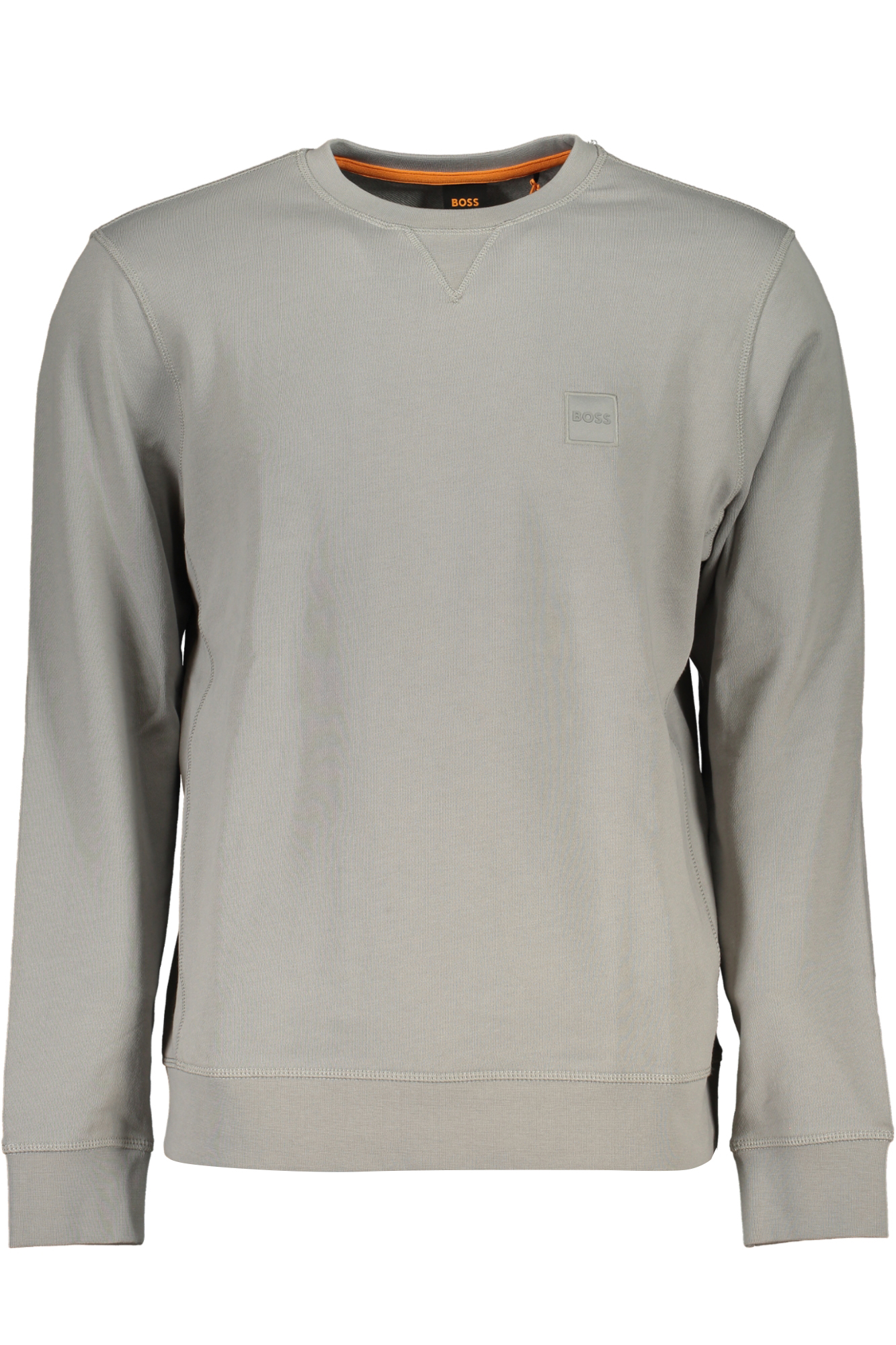 HUGO BOSS MEN&#039;S GRAY ZIPLESS SWEATSHIRT