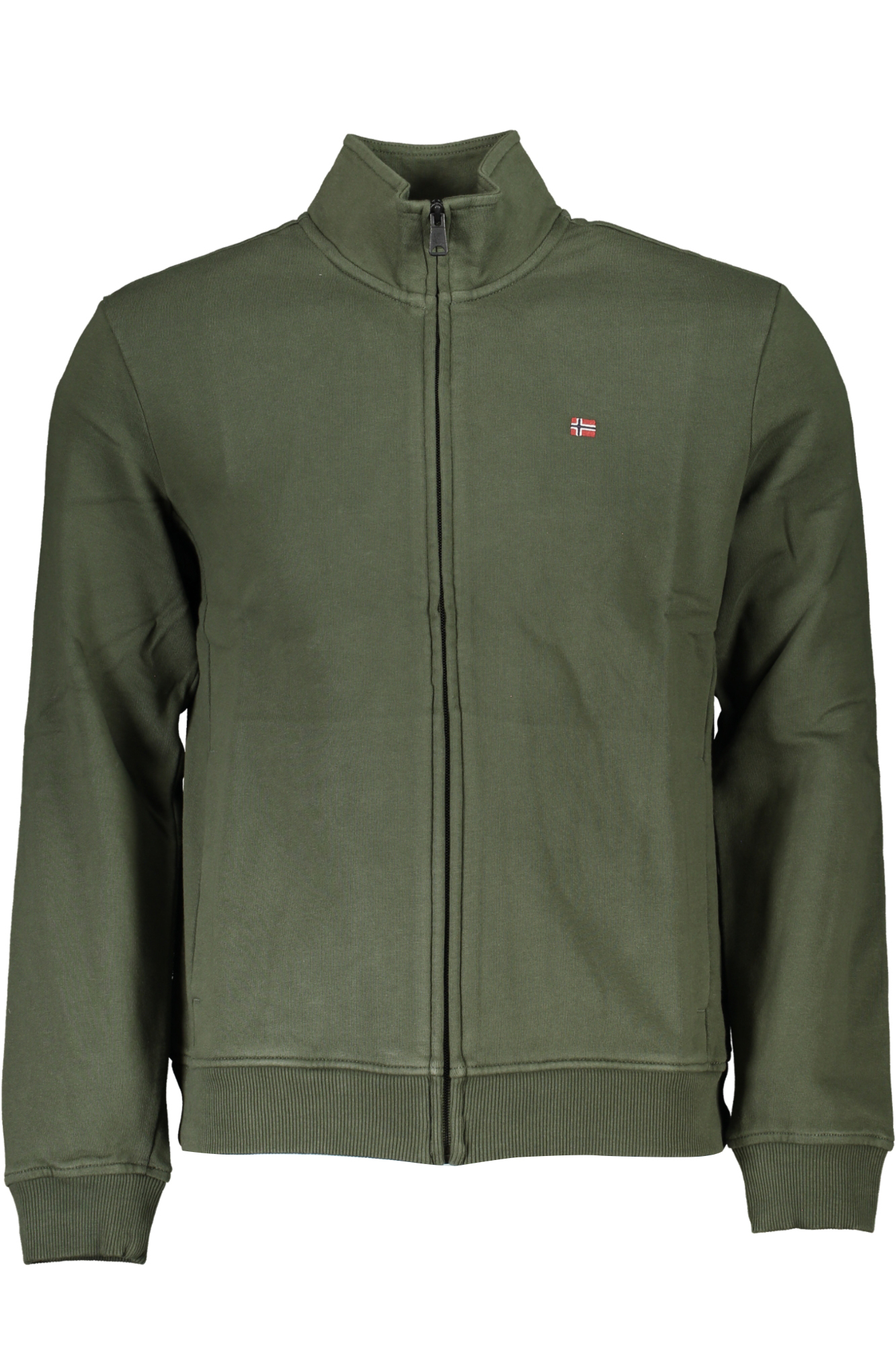 NAPAPIJRI MEN&#039;S GREEN ZIP SWEATSHIRT