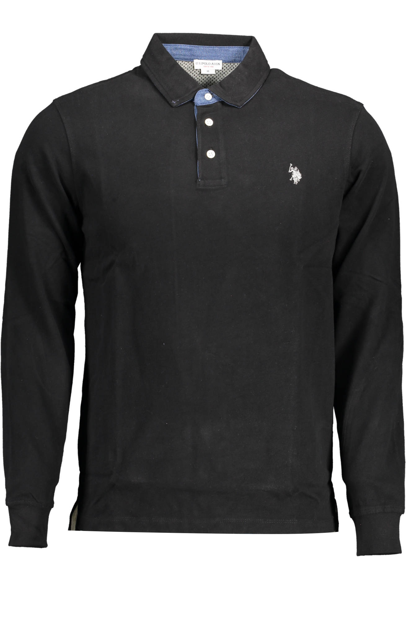US POLO MEN'S LONG SLEEVED POLO BLACK