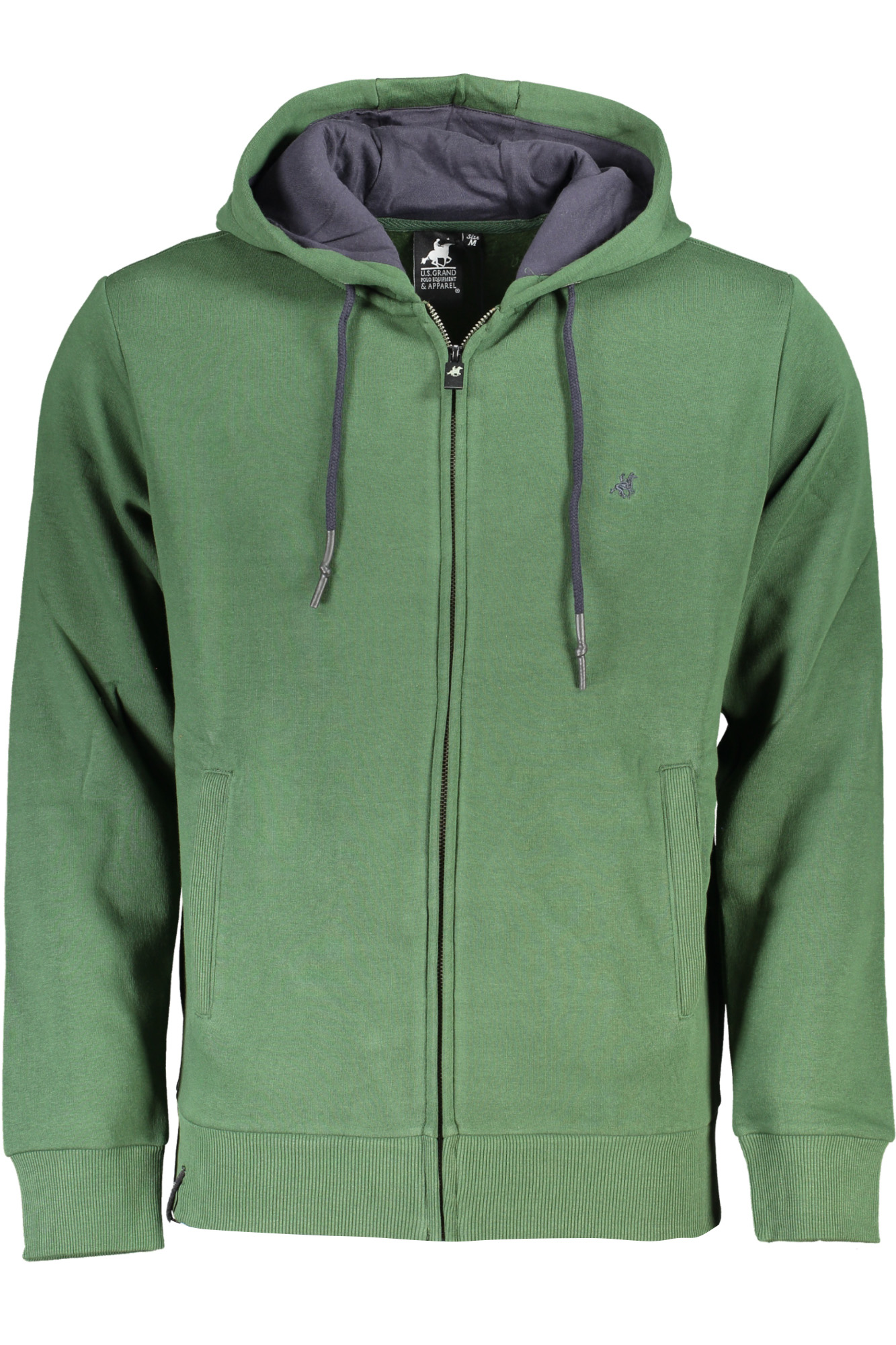 US GRAND POLO MEN&#039;S GREEN ZIP SWEATSHIRT