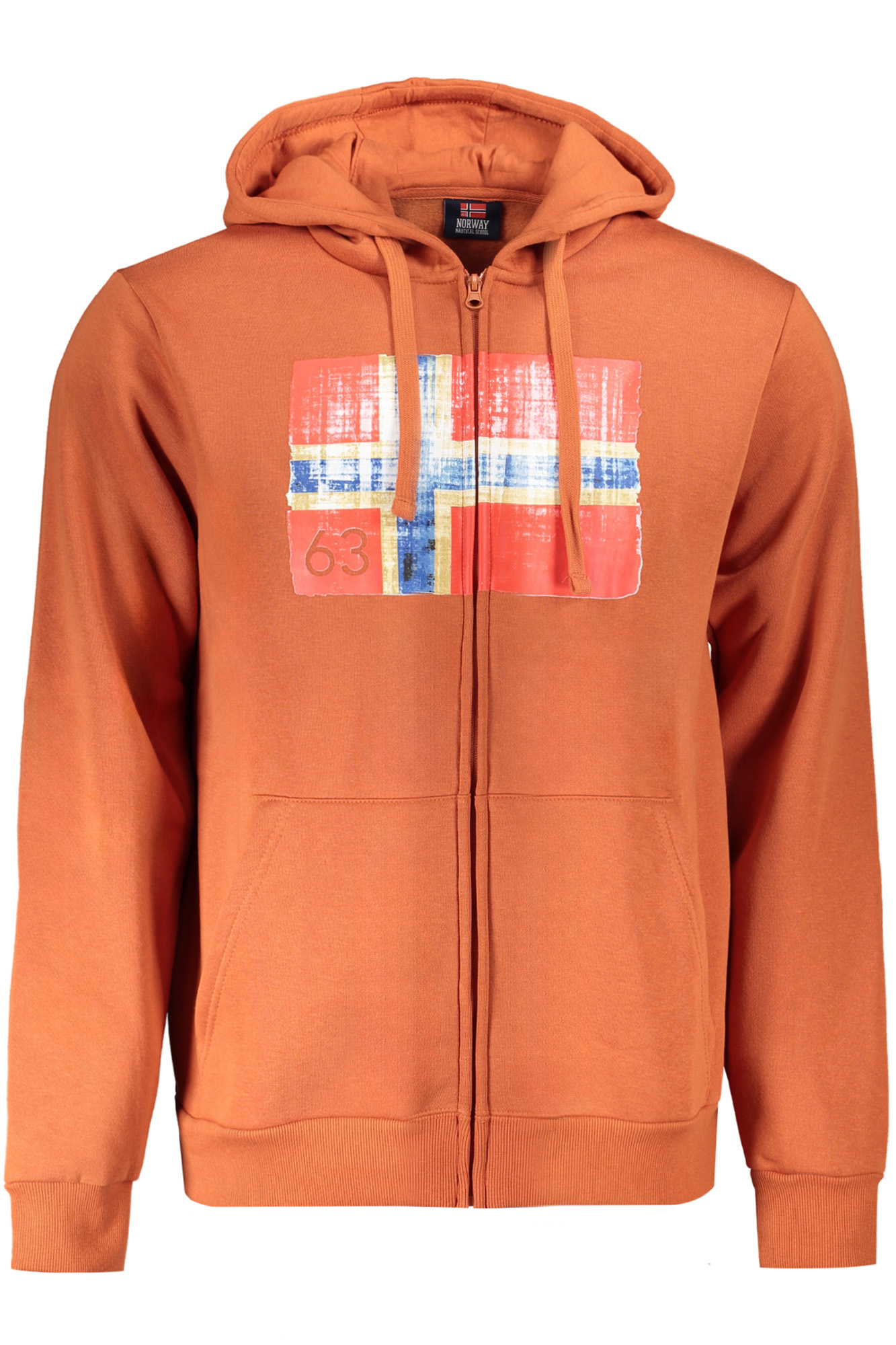 NORWAY 1963 MEN&#039;S BROWN ZIP-UP SWEATSHIRT