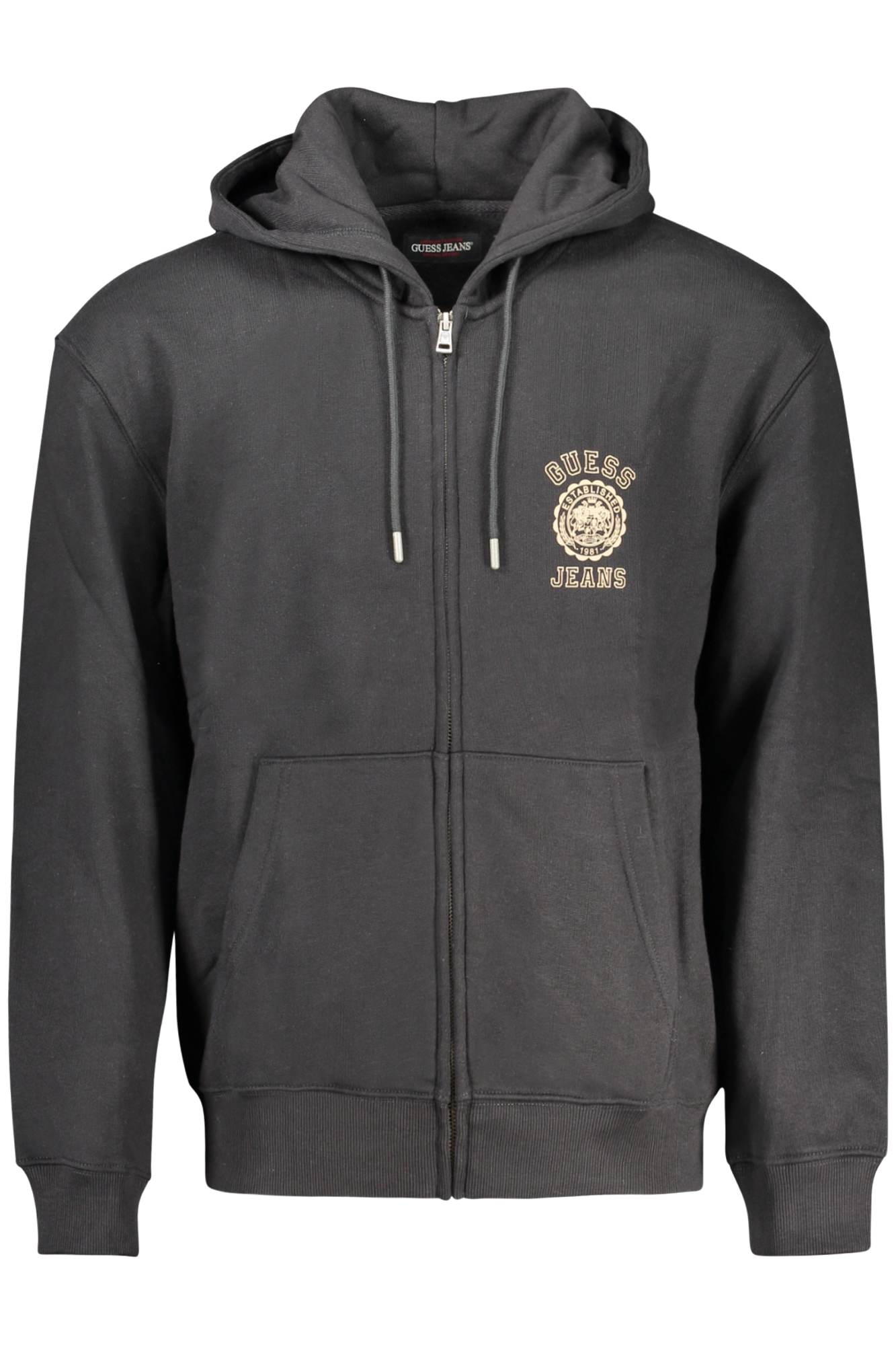GUESS JEANS MEN&#039;S ZIP-UP SWEATSHIRT BLACK